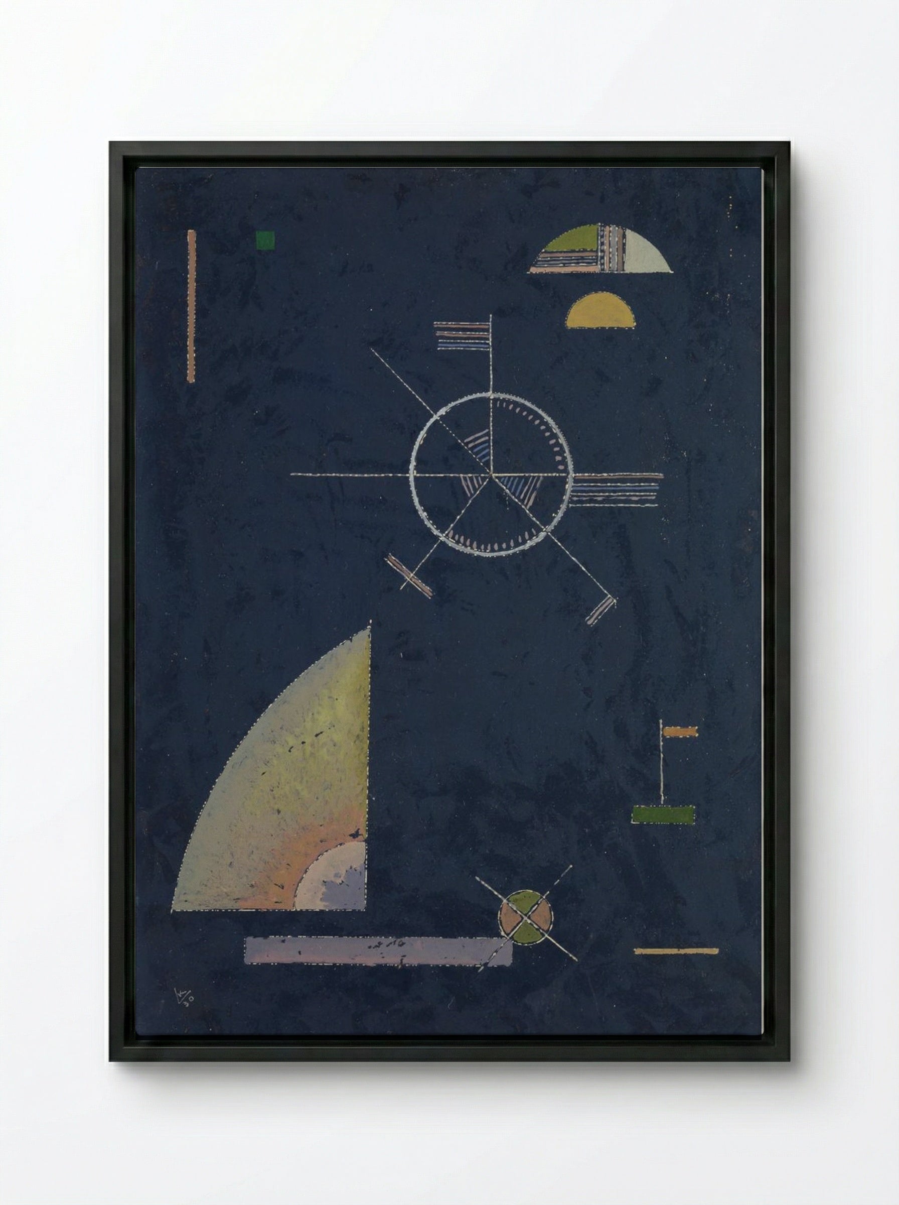 Dull Gray - Wassily Kandinsky - Framed Canvas Black
