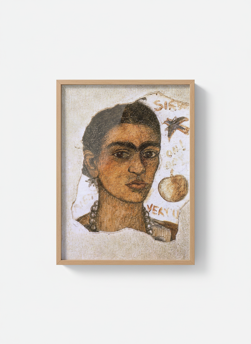 Self-Portrait (Very Ugly) - Frida Kahlo - Framed Print Wood