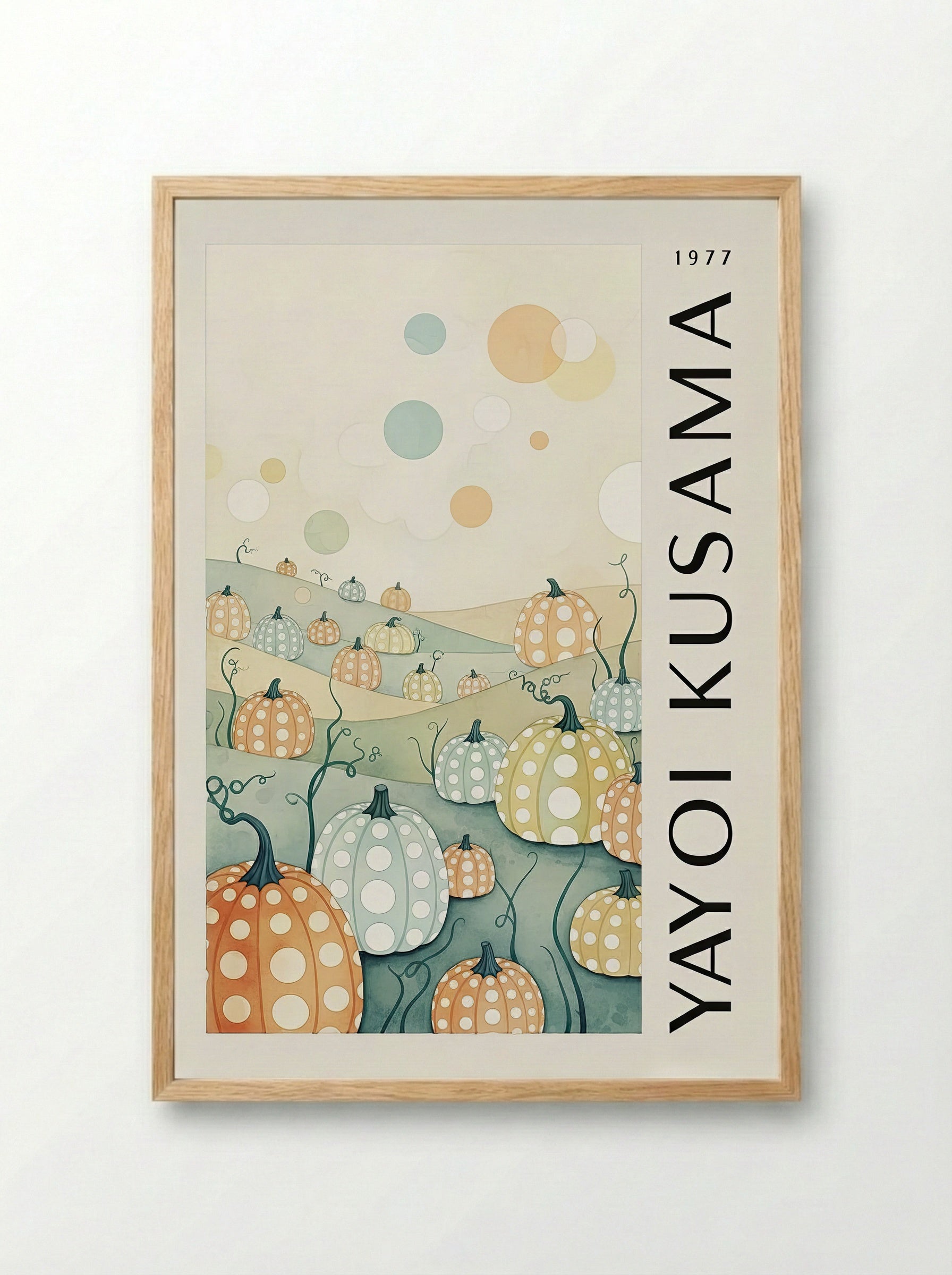 Pumpkins - Yayoi Kusama - Framed Print Wood