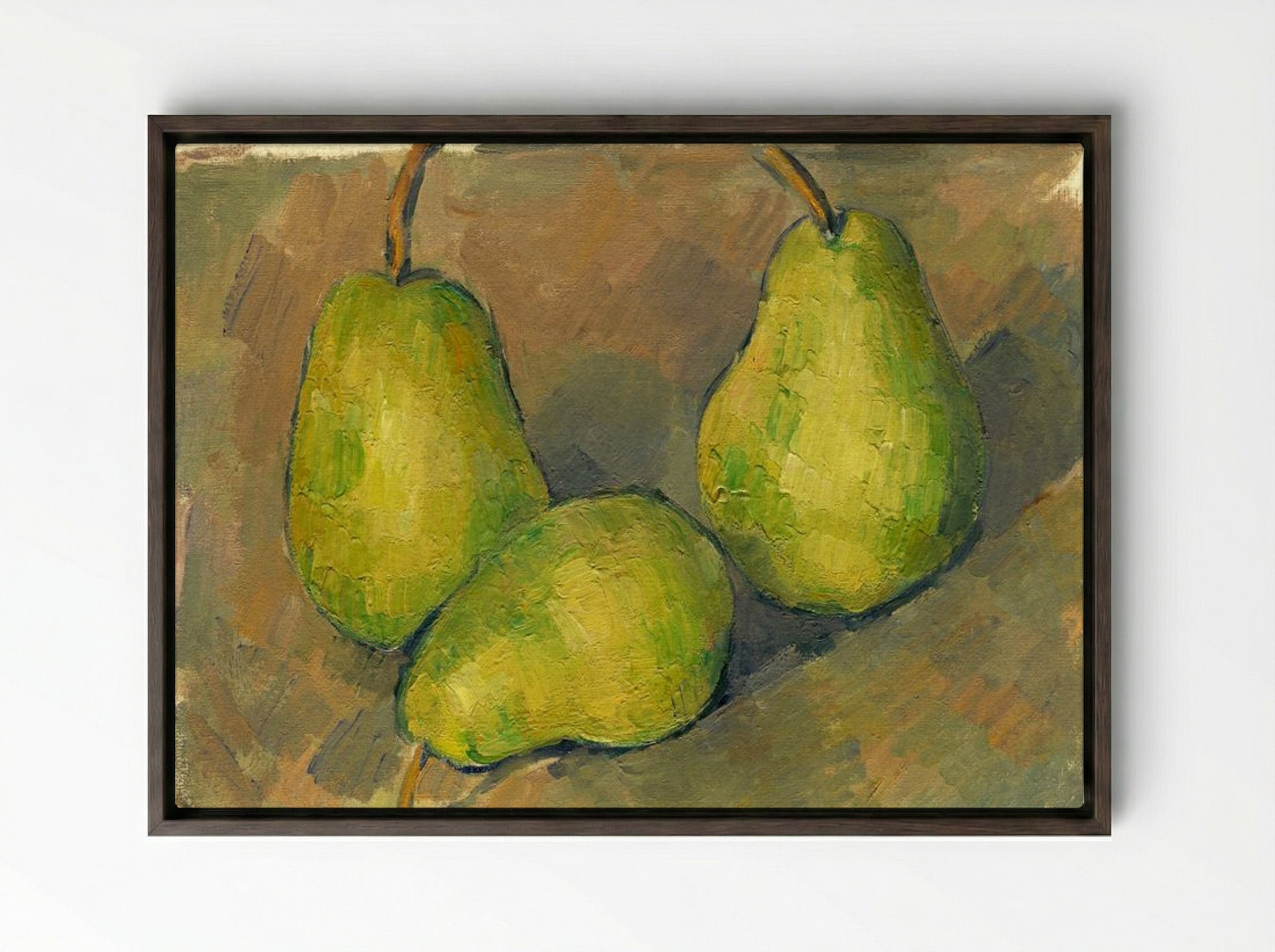 Three Pears - Paul Cézanne - Framed Canvas Dark Wood