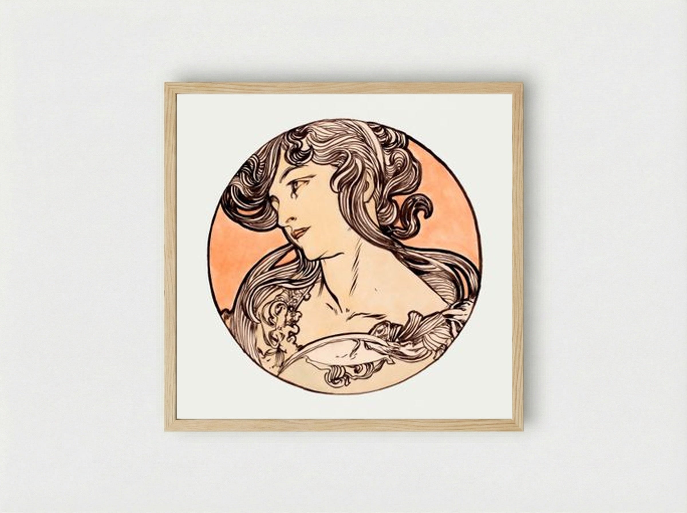 Stained Glass Window Design for Fouquet Boutique - Alphonse Mucha - Framed Print Wood