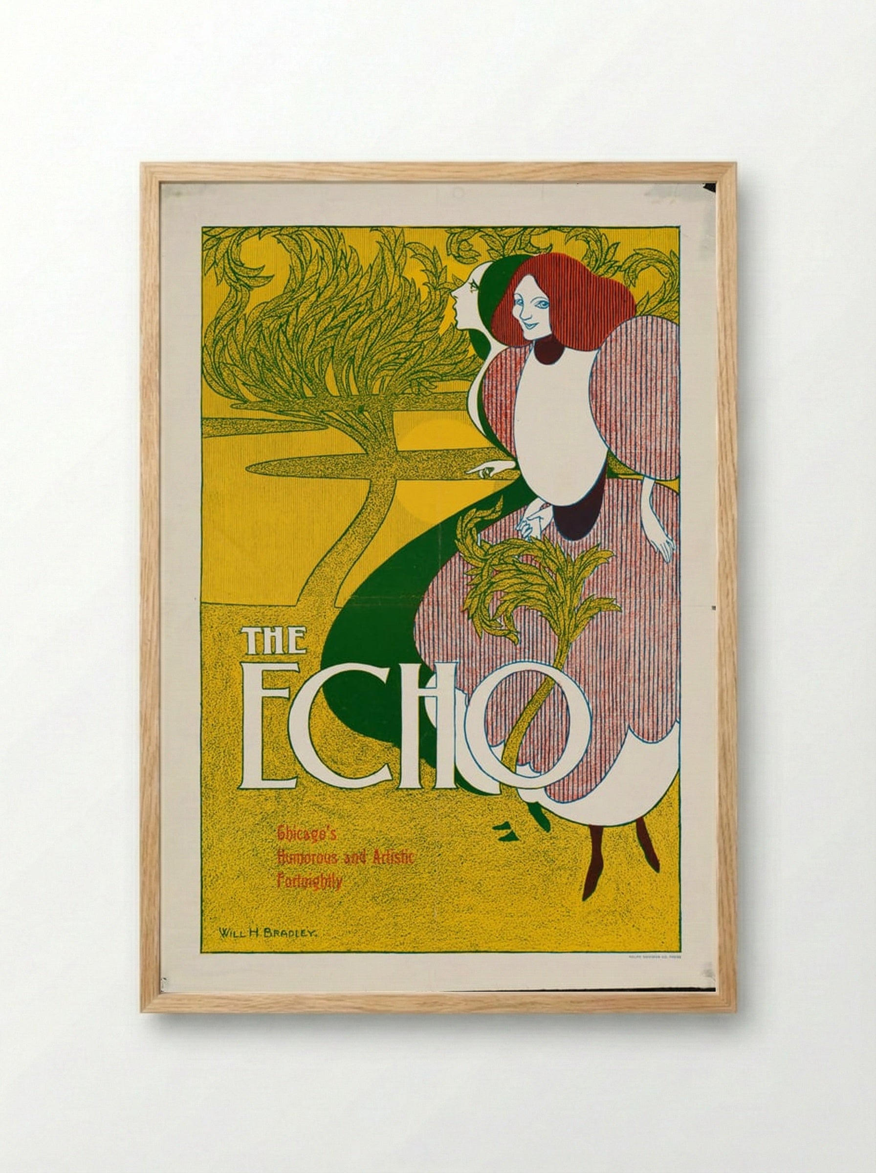 The Echo - Will H. Bradley - Framed Print Wood