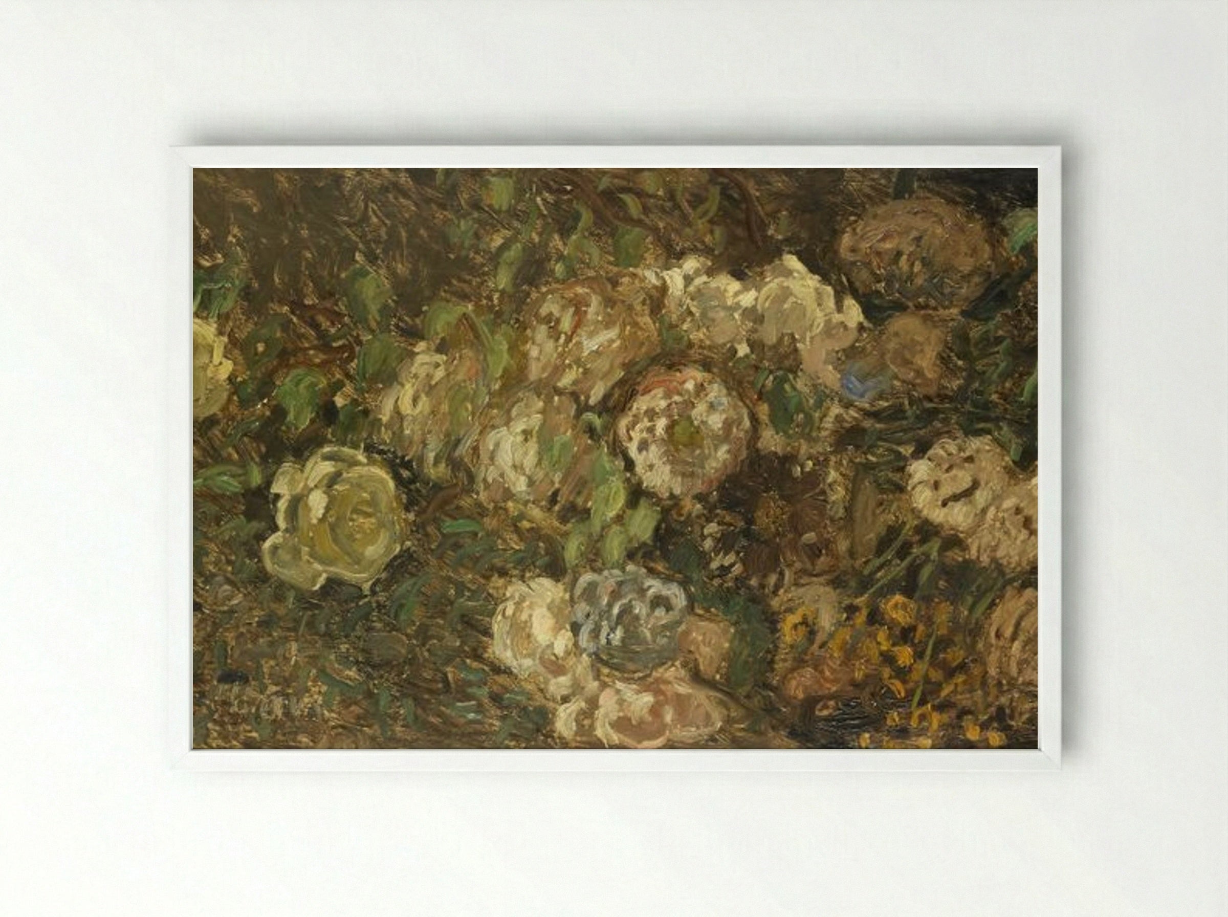 Flowers - Claude Monet - Framed Print White