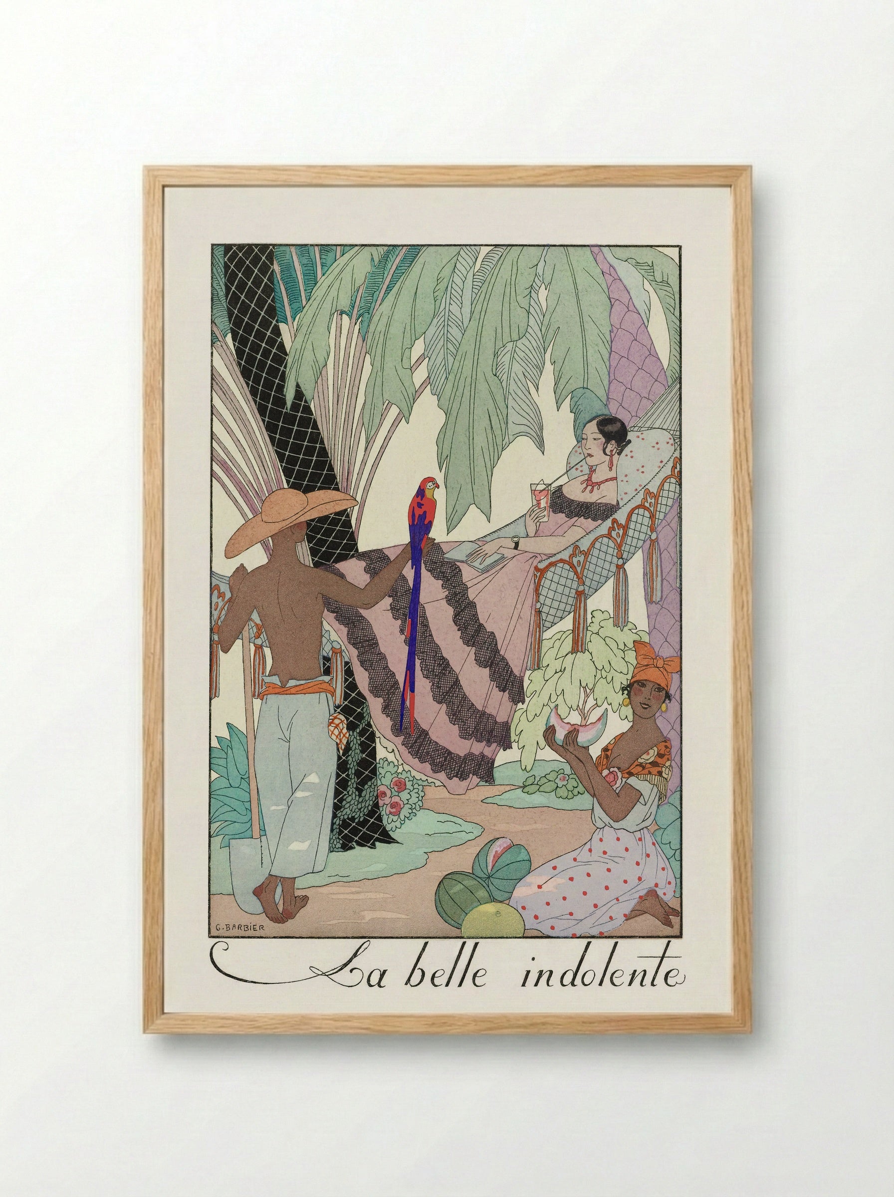 La Belle Indolente - George Barbier - Framed Print Wood