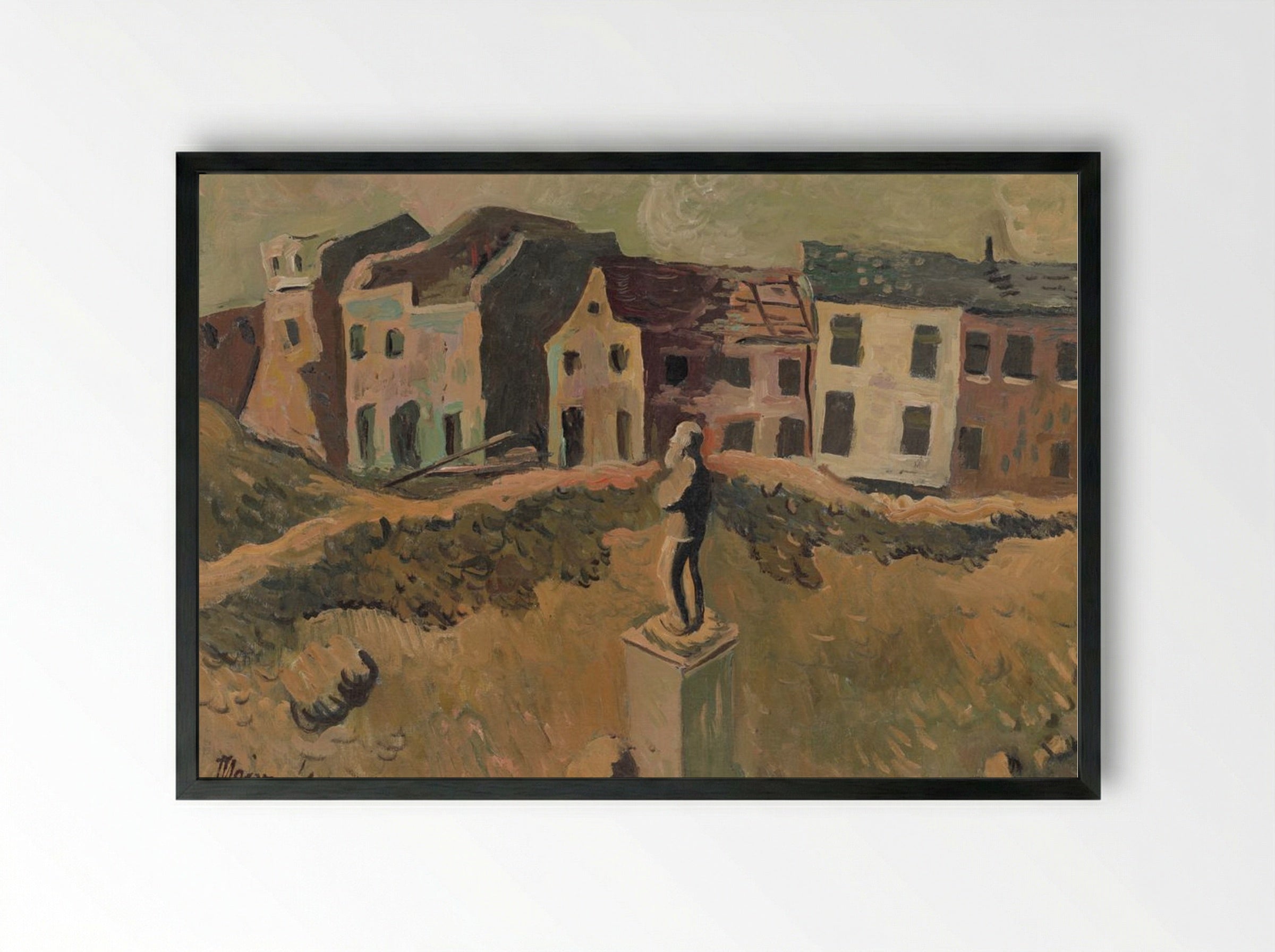 Monument, Memorial of a Famous Man - Cyprián Majerník - Framed Print Black