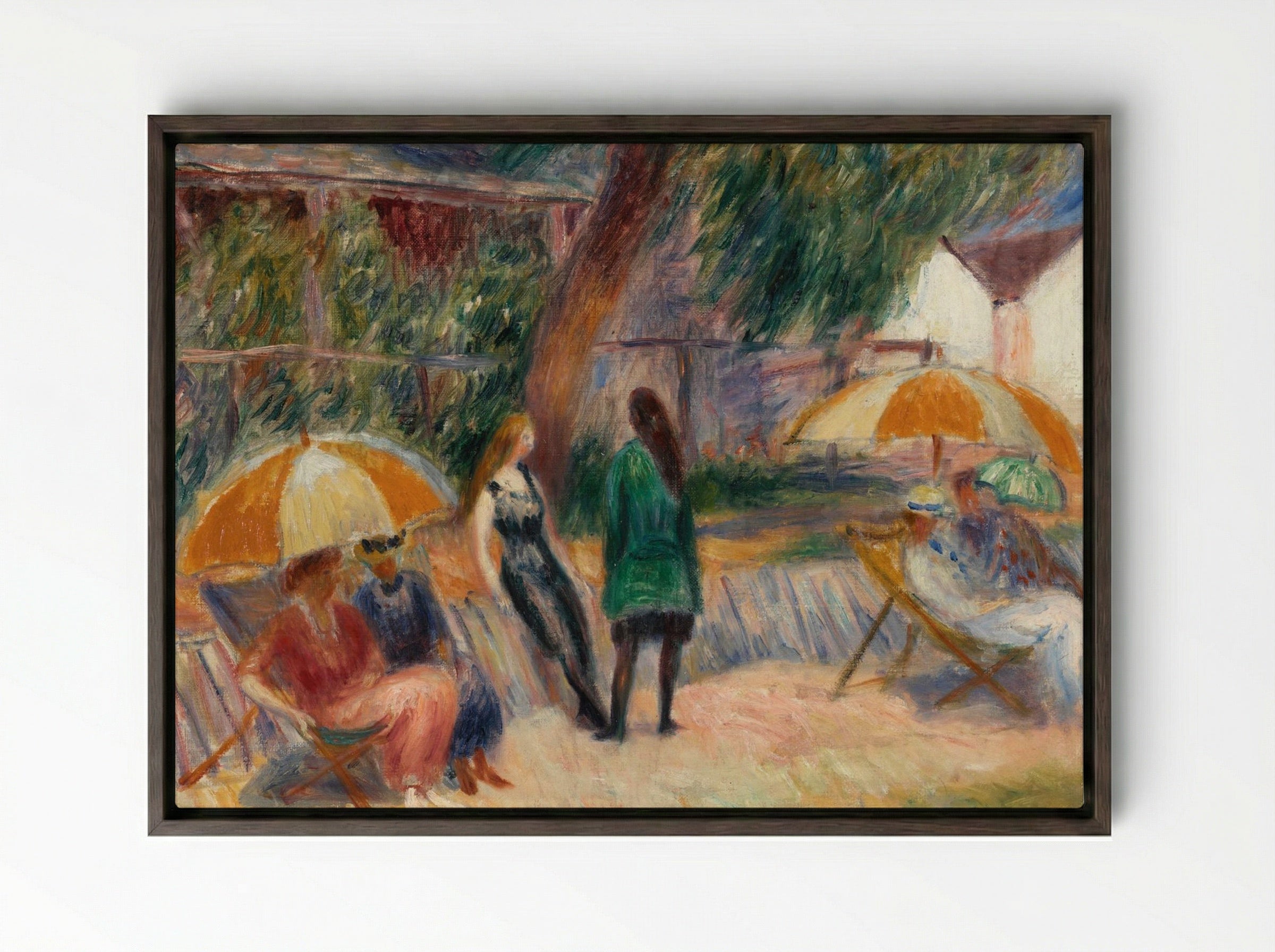 Beach with Figures, Bellport - William James Glackens - Framed Canvas Dark Wood