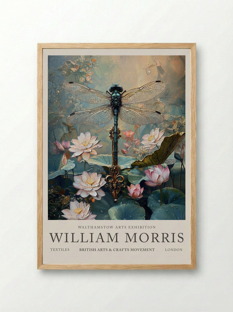 Dragonfly Dream - William Morris - Framed Print Wood