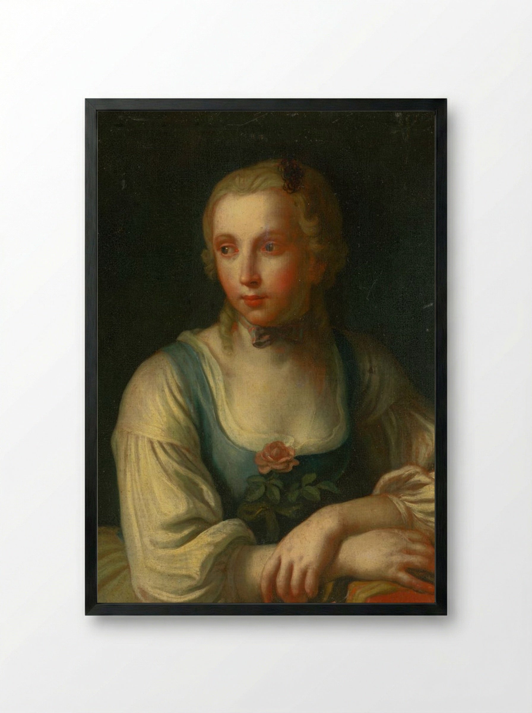 Portrait of a Girl - Fine Art Print - Framed Print Black