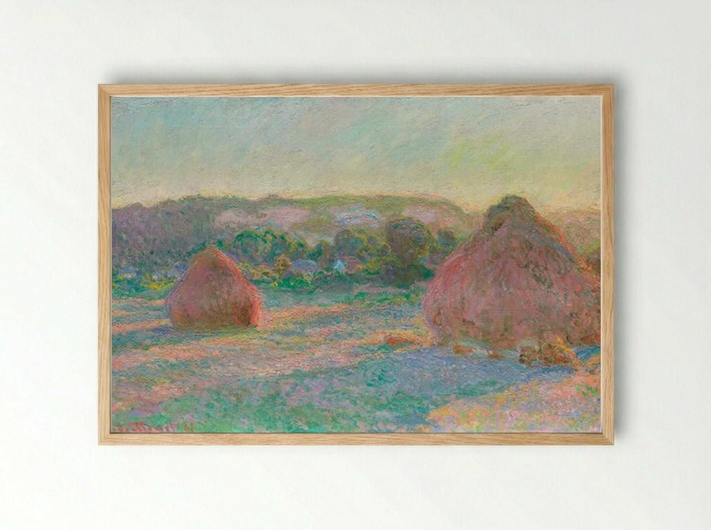 Stacks of Wheat (End of Summer) - Claude Monet - Framed Print Wood