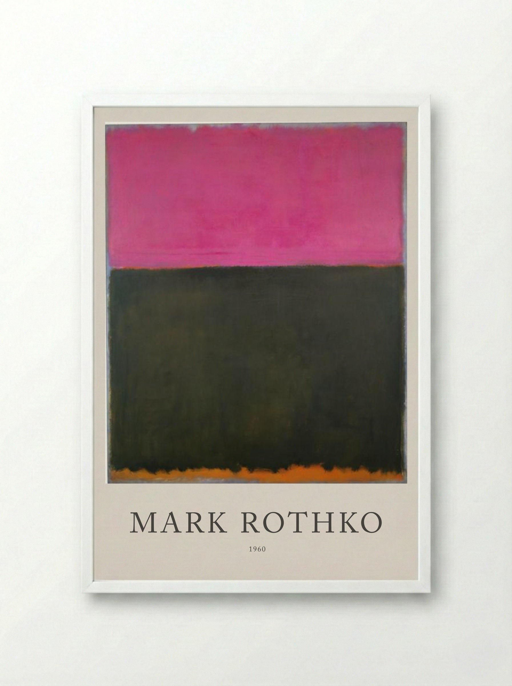 Untitled (Pink over Dark Green) - Mark Rothko - Framed Print White