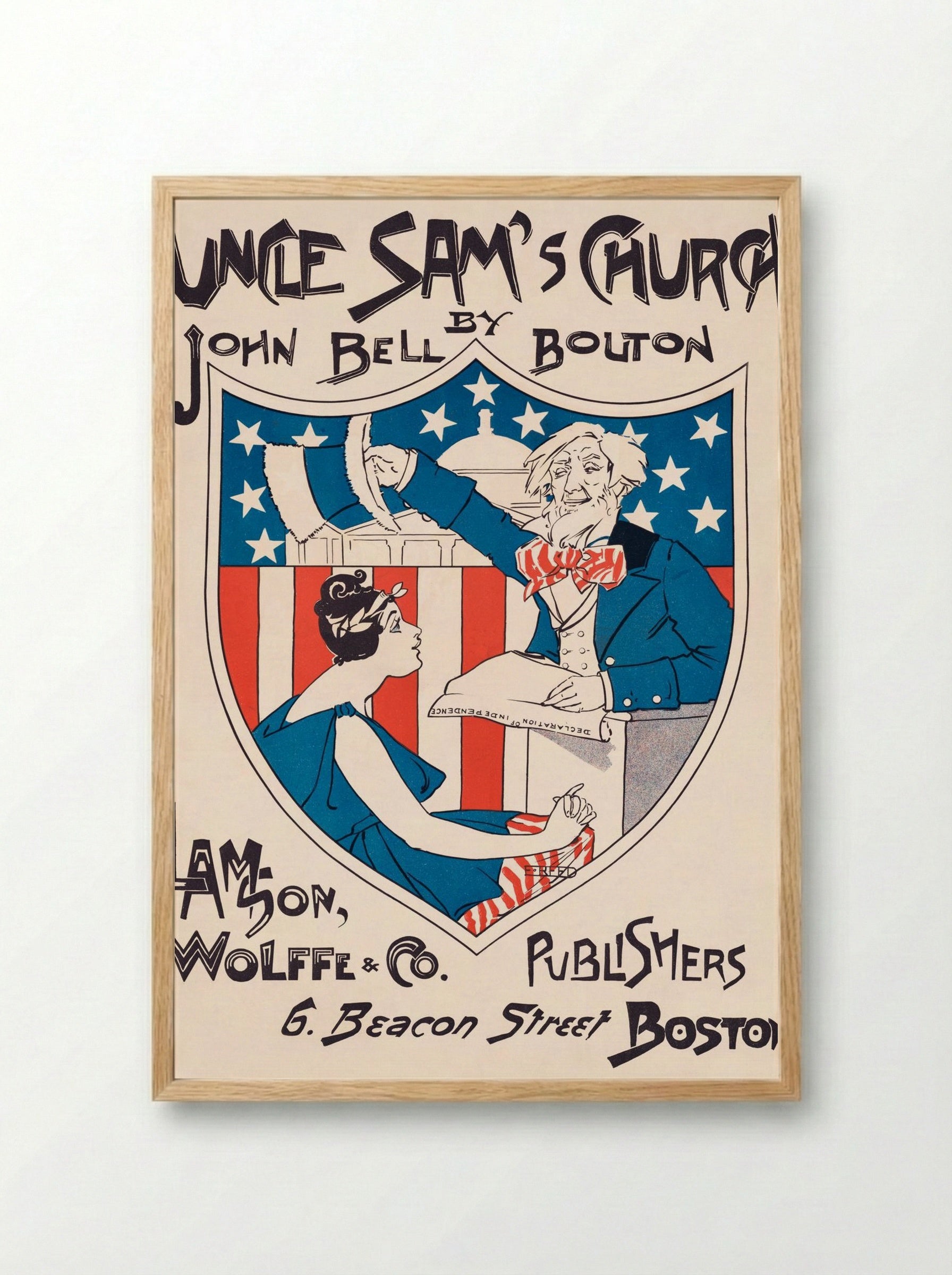 Uncle Sam's Church - Ethel Reed - Framed Print Wood