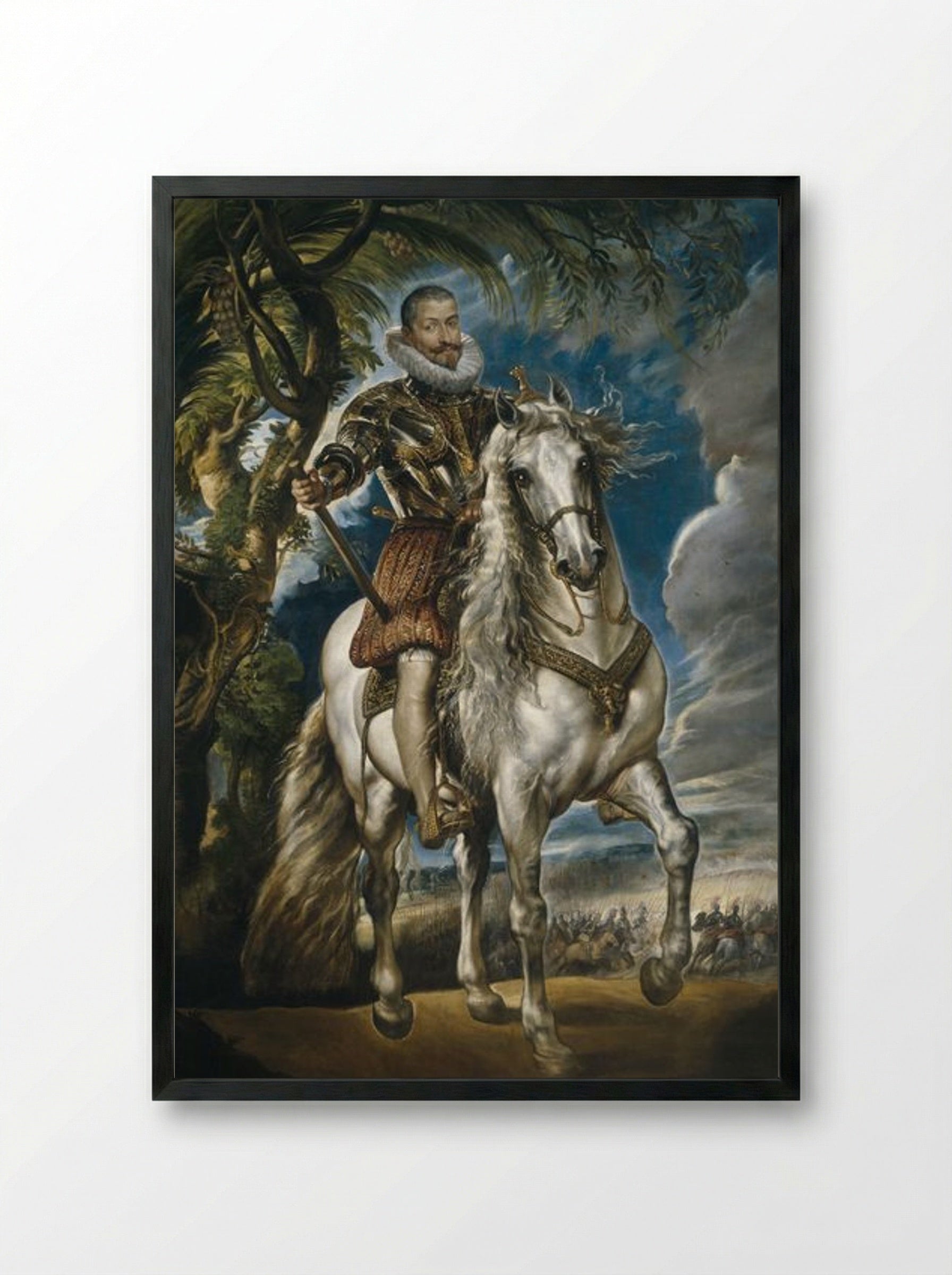 Equestrian Portrait of the Duke of Lerma - Peter Paul Rubens - Framed Print Black