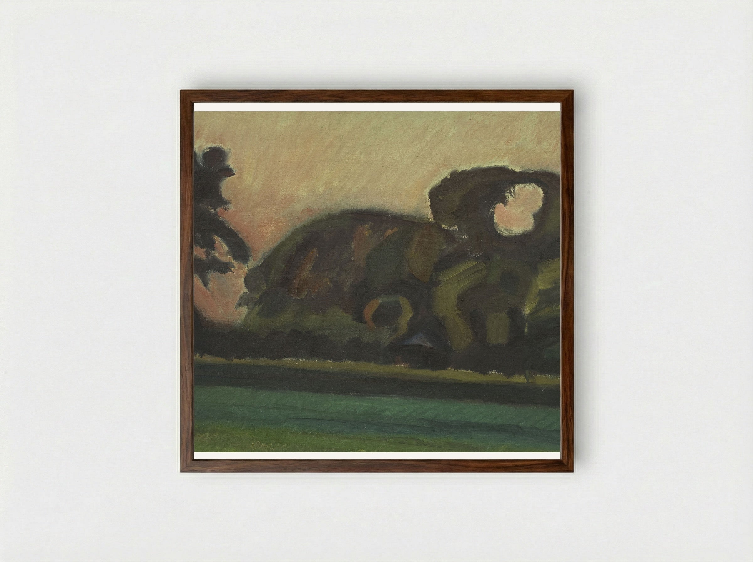 Landscape after Sunset - Harald Giersing - Framed Print Dark Wood