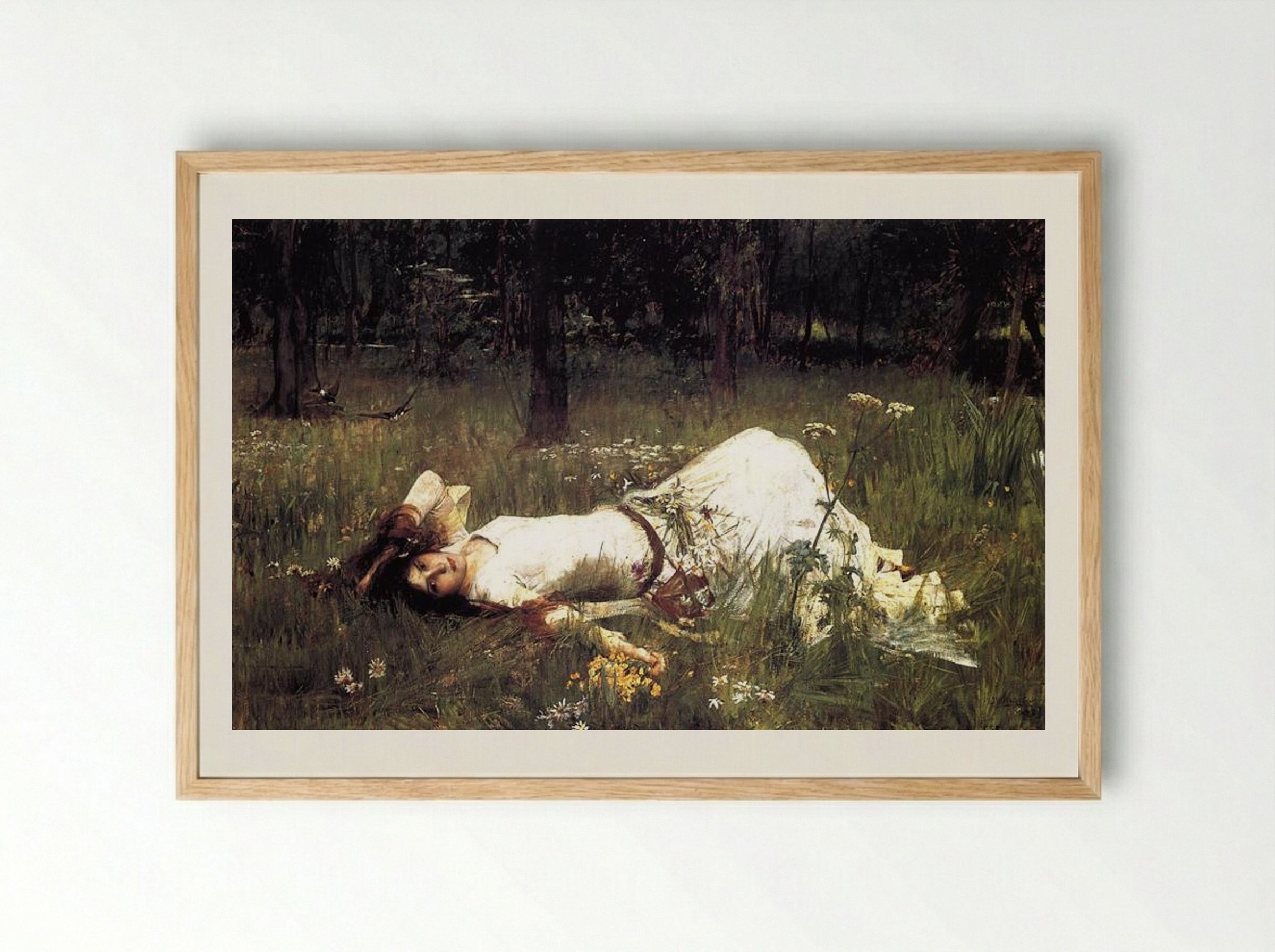 Ophelia - John William Waterhouse - Framed Print Wood