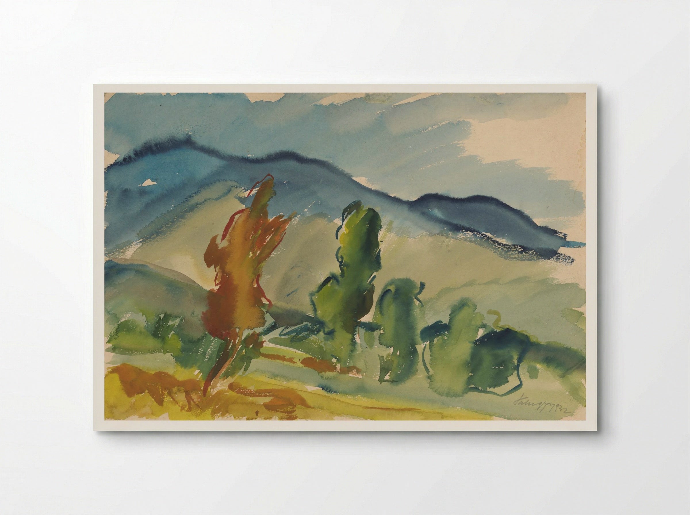 Landscape Below the Mountains - Zolo Palugyay - Poster