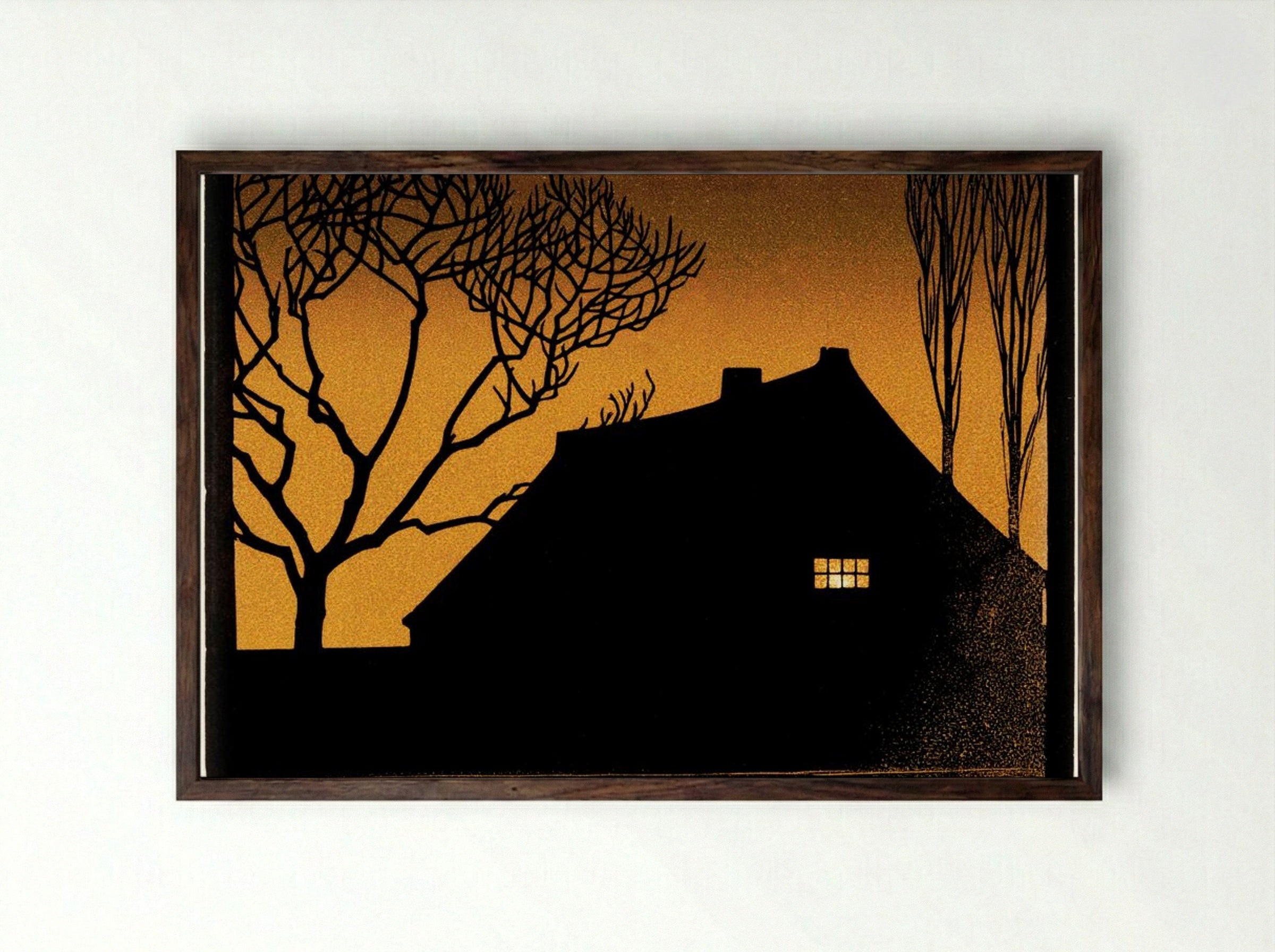 Winter Evening - Julie de Graag - Framed Print Dark Wood