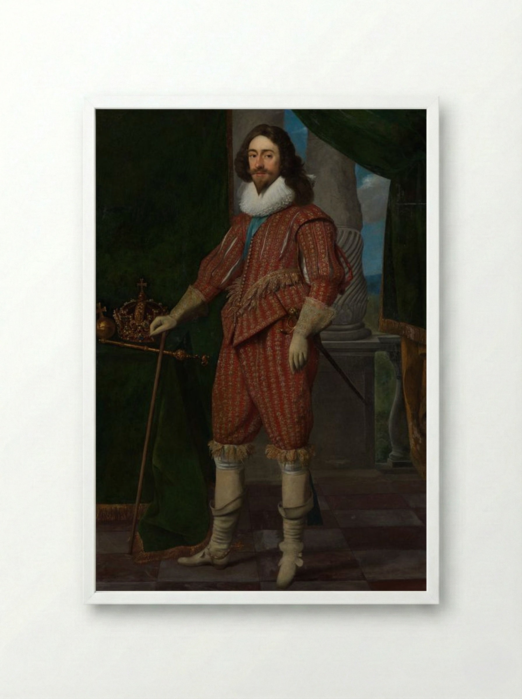 Charles I, King of England - Daniel Mijtens - Framed Print White