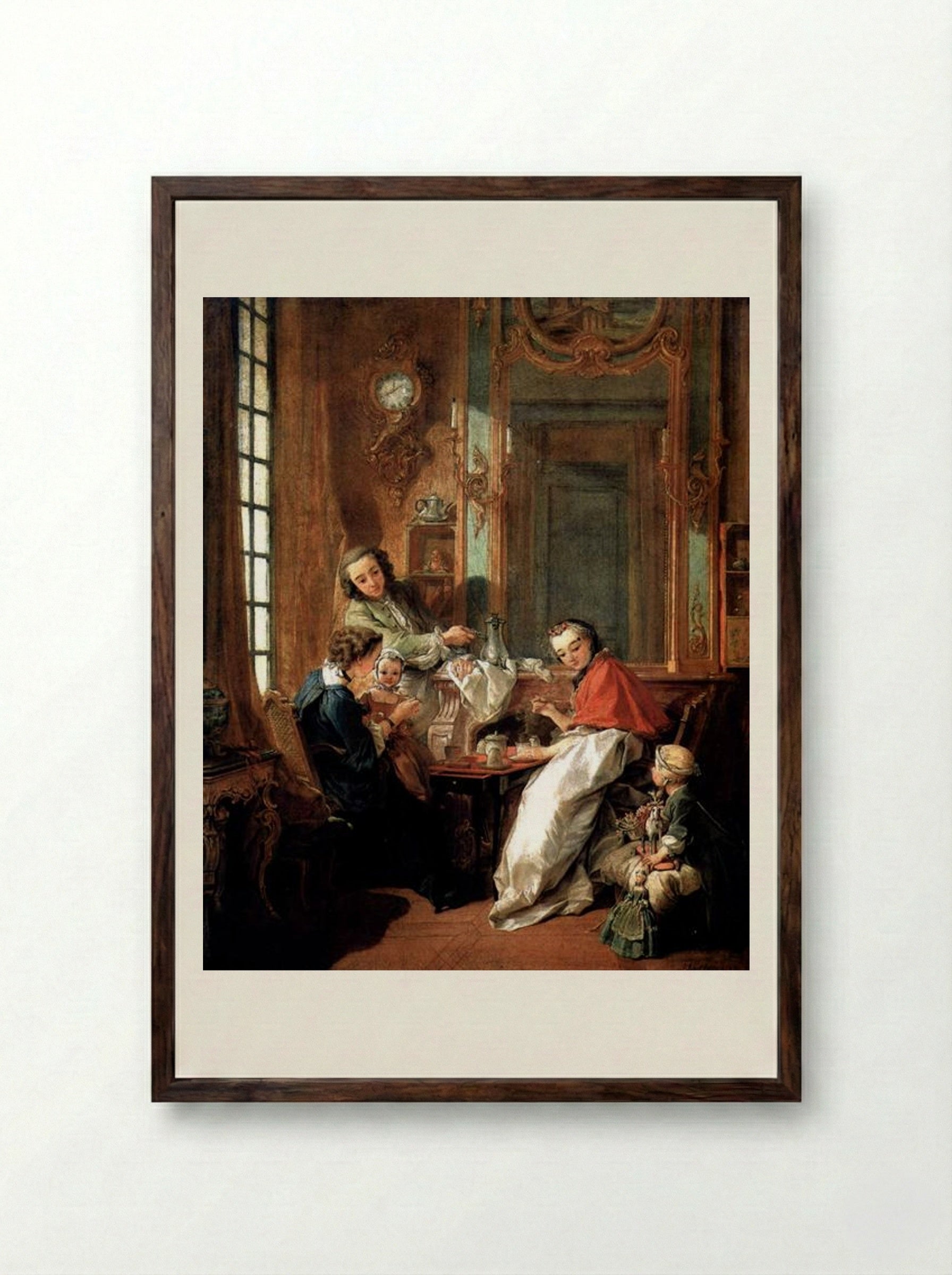 The Breakfast - François Boucher - Framed Print Dark Wood