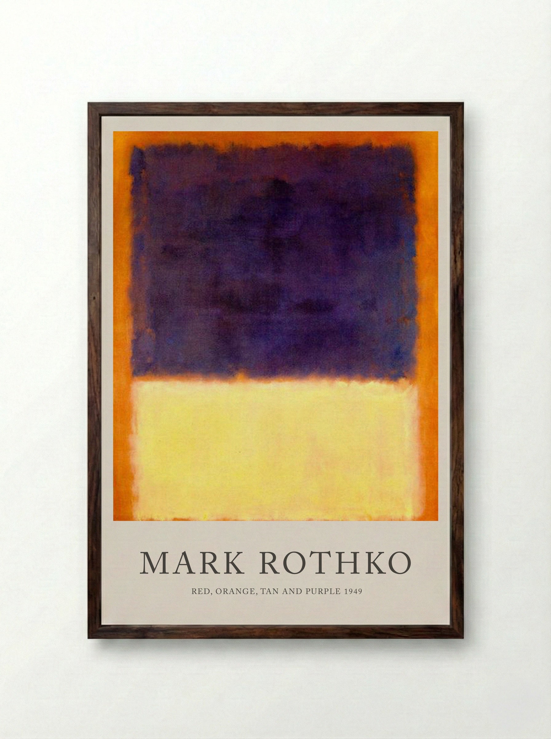 Red, Orange, Tan and Purple - Mark Rothko - Framed Print Dark Wood