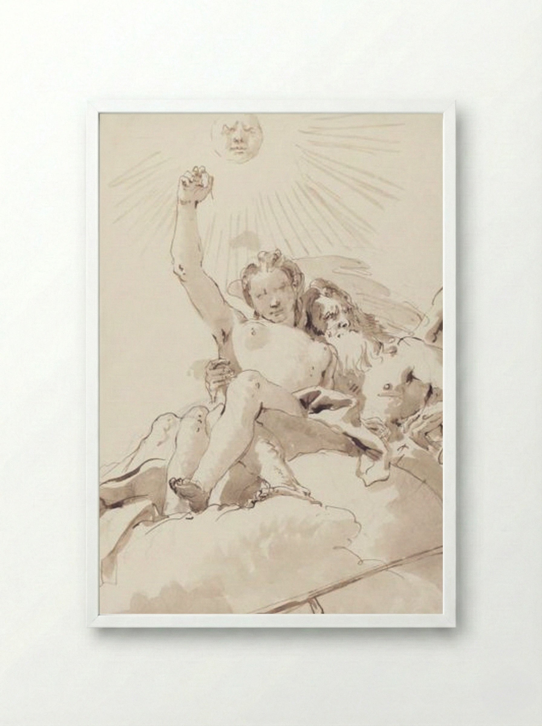 Time and Truth - Giovanni Battista Tiepolo - Framed Print White