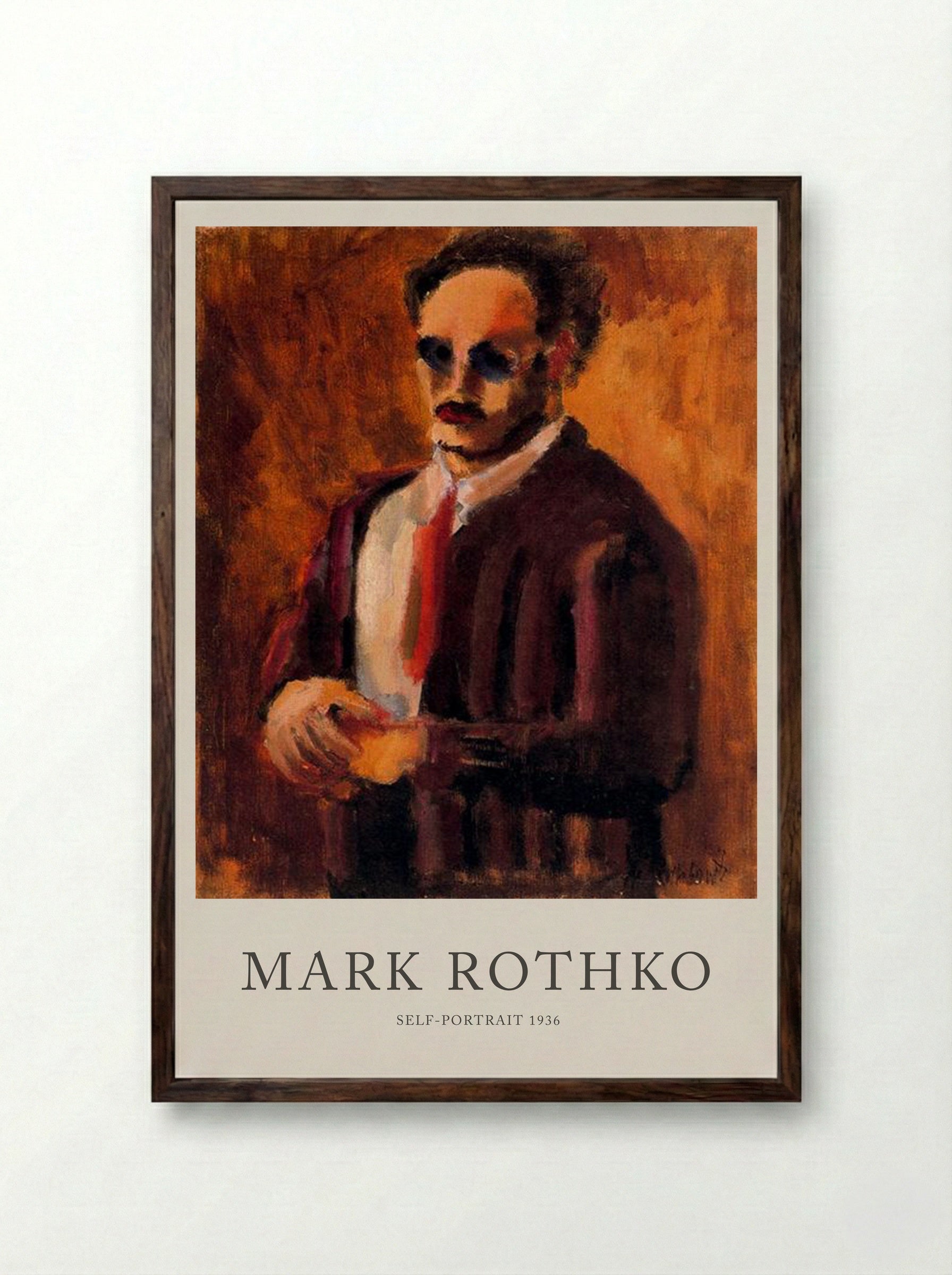 Self-Portrait - Mark Rothko - Framed Print Dark Wood
