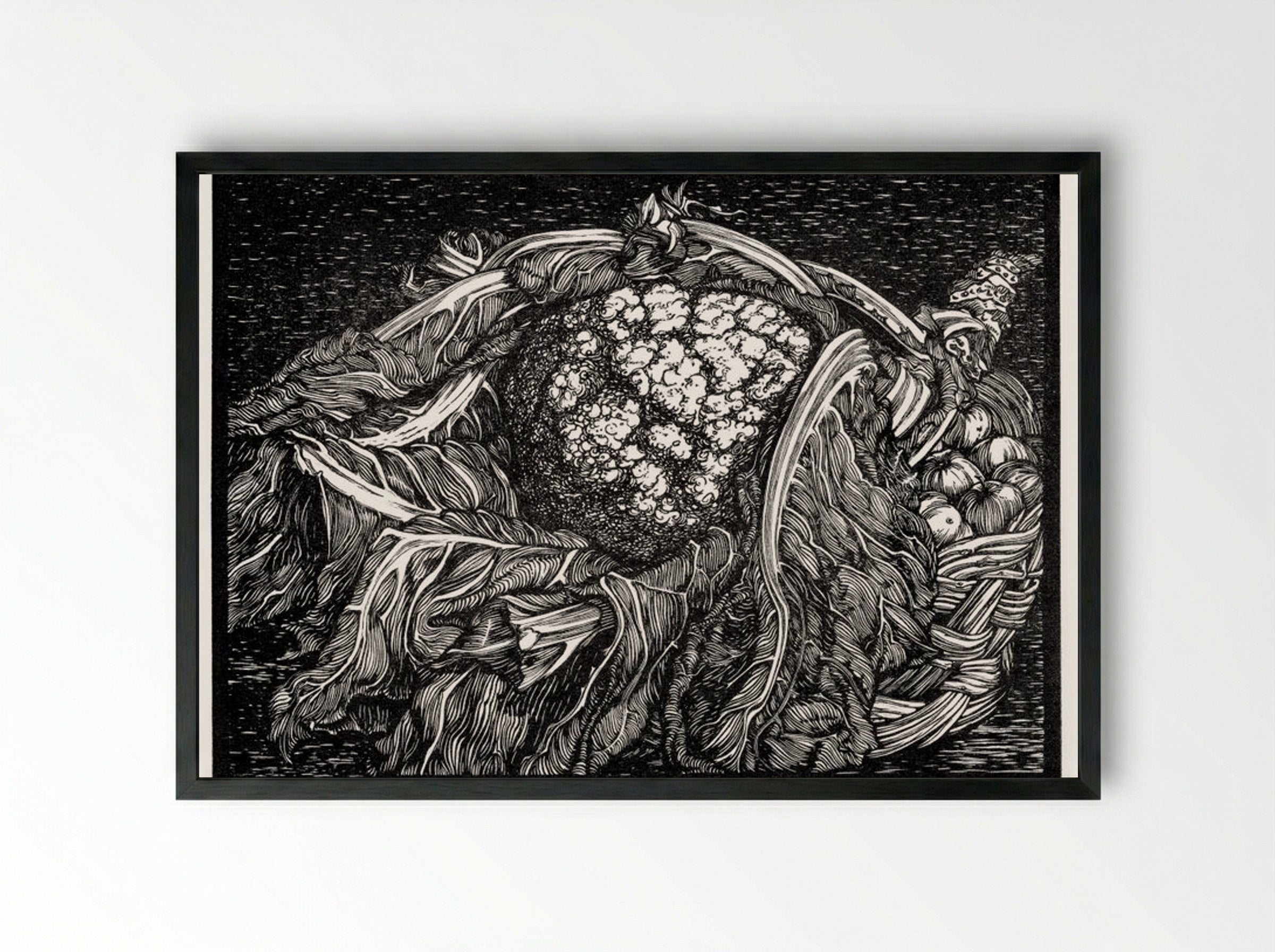 Cauliflower - Julie de Graag - Framed Print Black