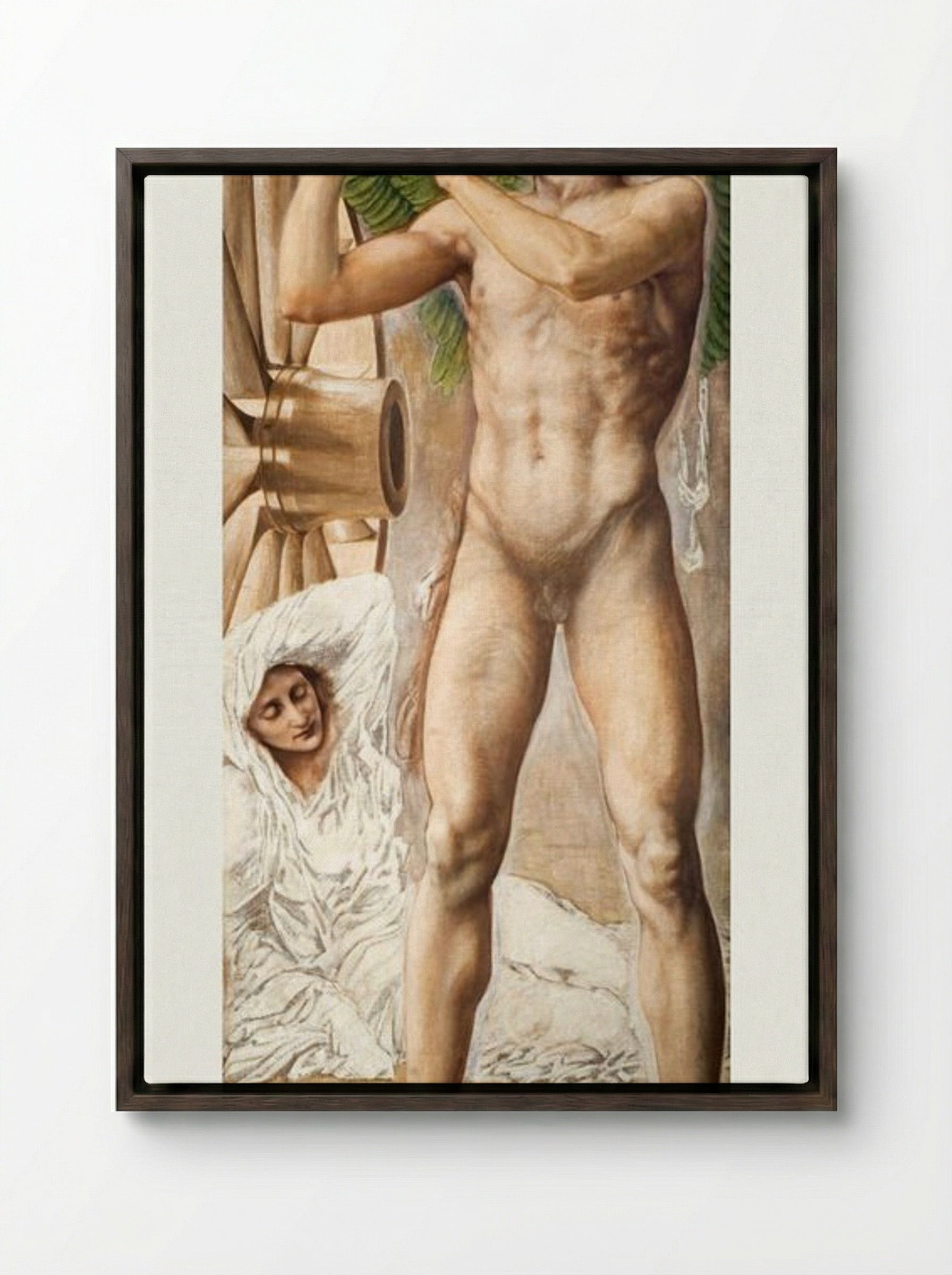 Study of Fame Overthrowing Fortune - Edward Burne-Jones - Framed Canvas Dark Wood
