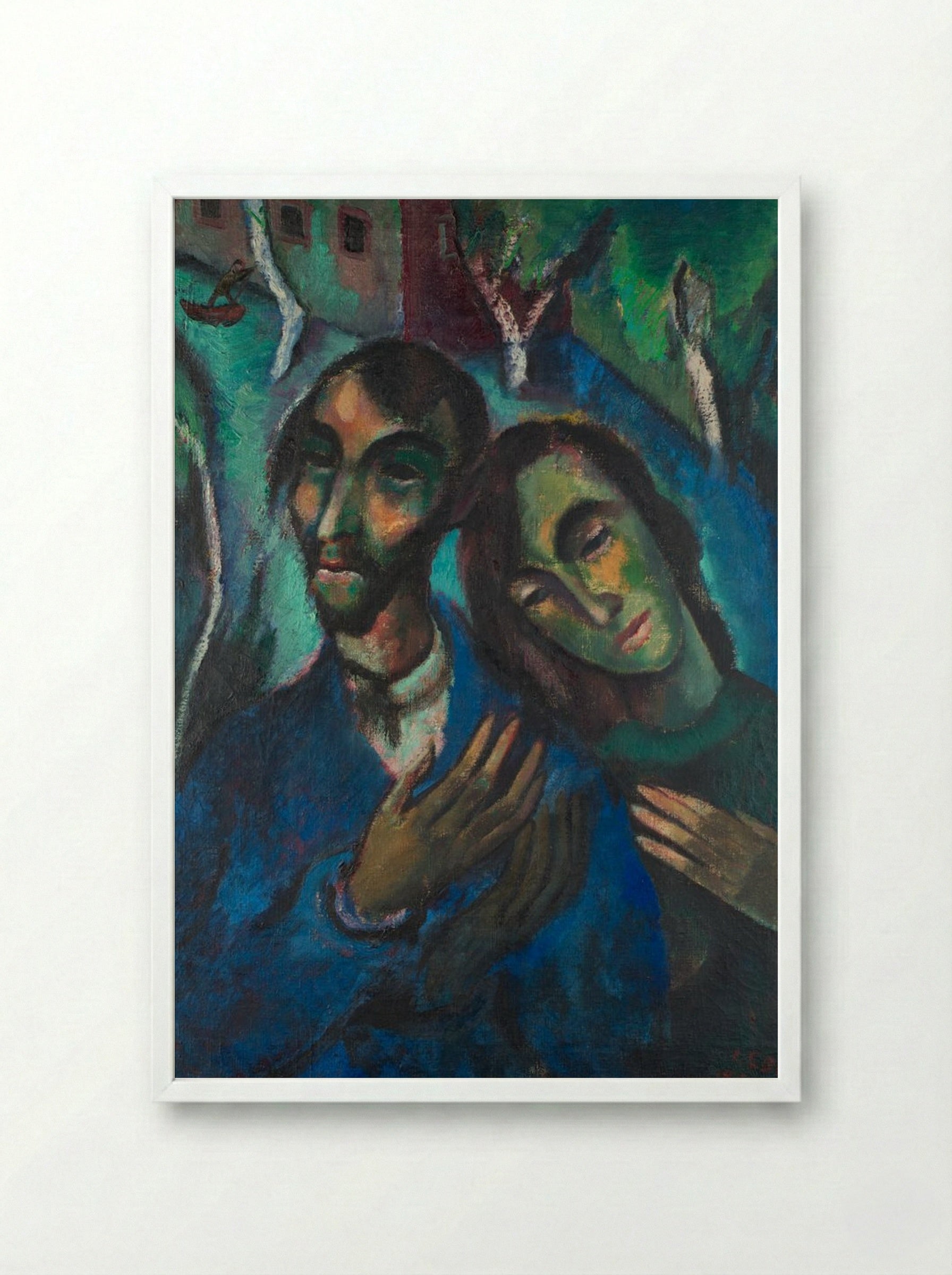 The Lovers - Marc Chagall - Framed Print White