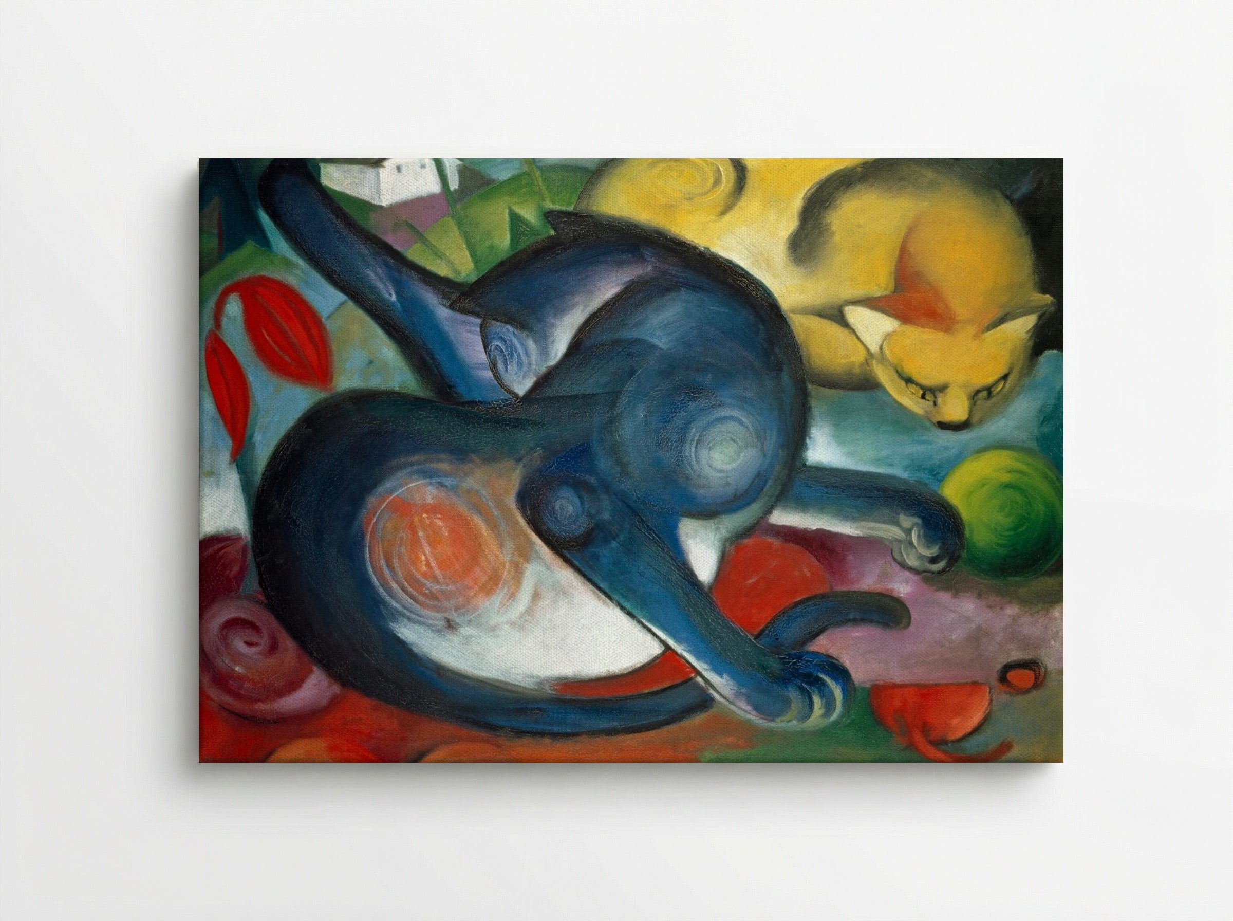 Two Cats, Blue and Yellow - Franz Marc - Canvas