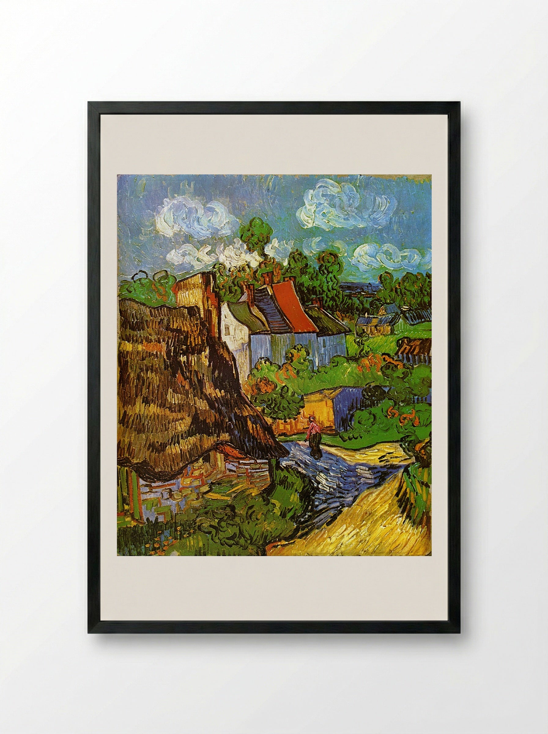 Houses at Auvers - Vincent van Gogh - Framed Print Black