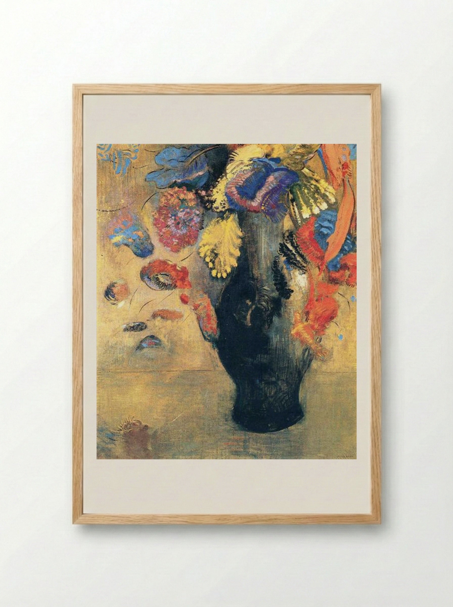 Flowers - Odilon Redon - Framed Print Wood