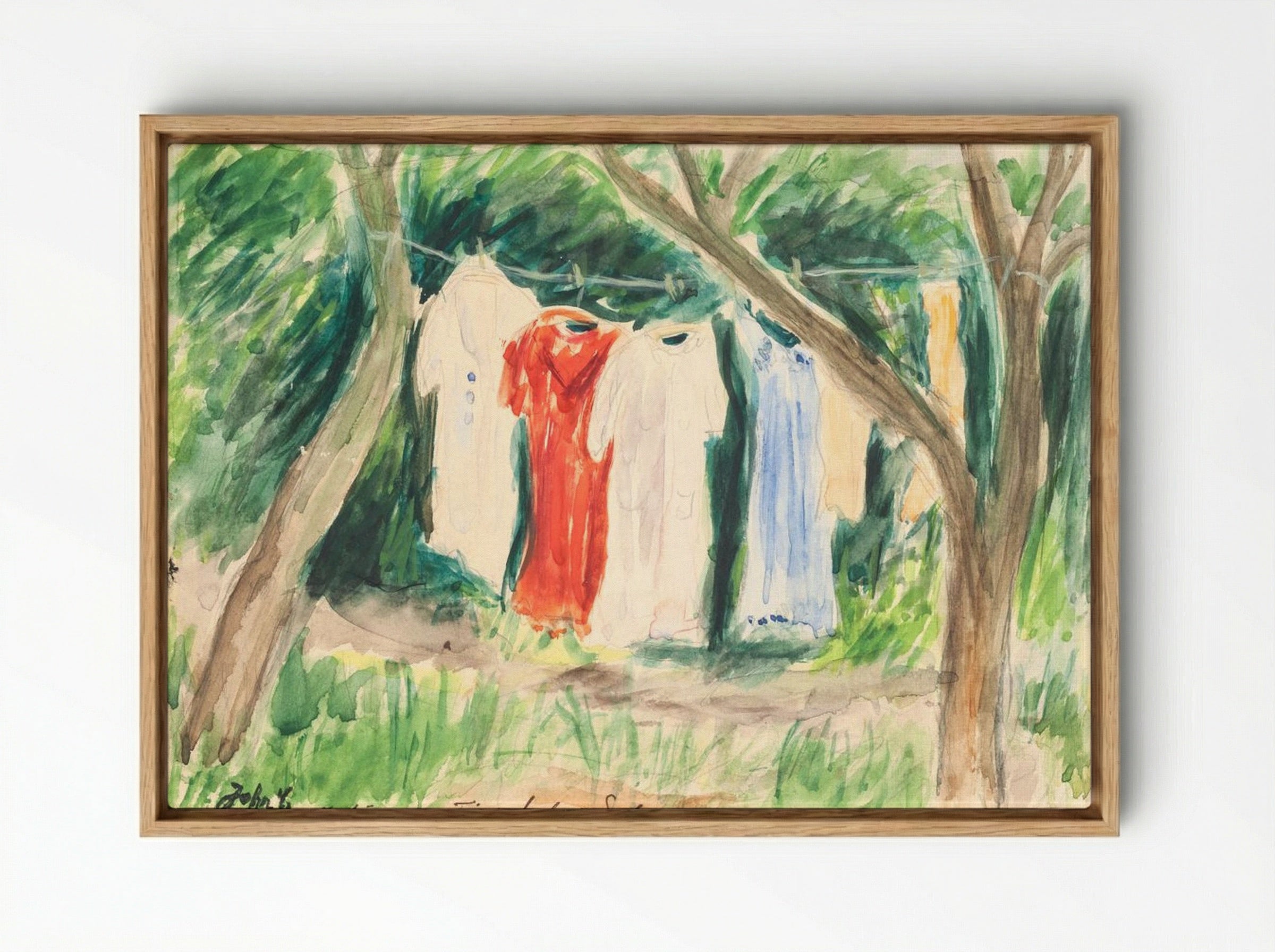 Drying Place in the Sun - John Christensen - Framed Canvas Wood