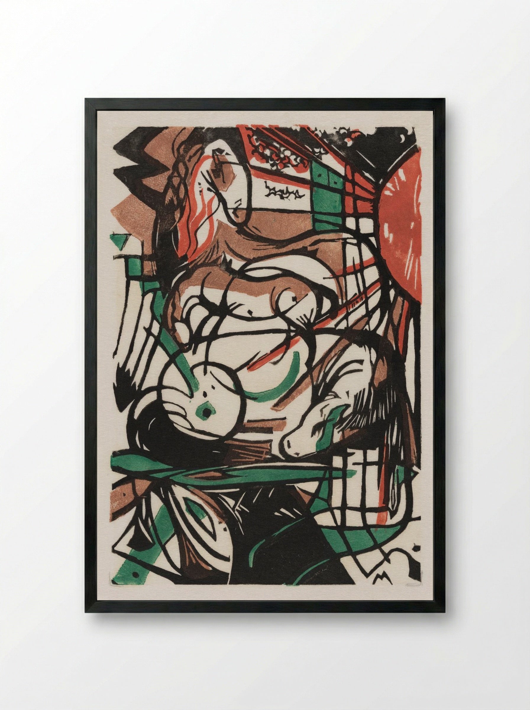 The Birth of Horses - Franz Marc - Framed Print Black