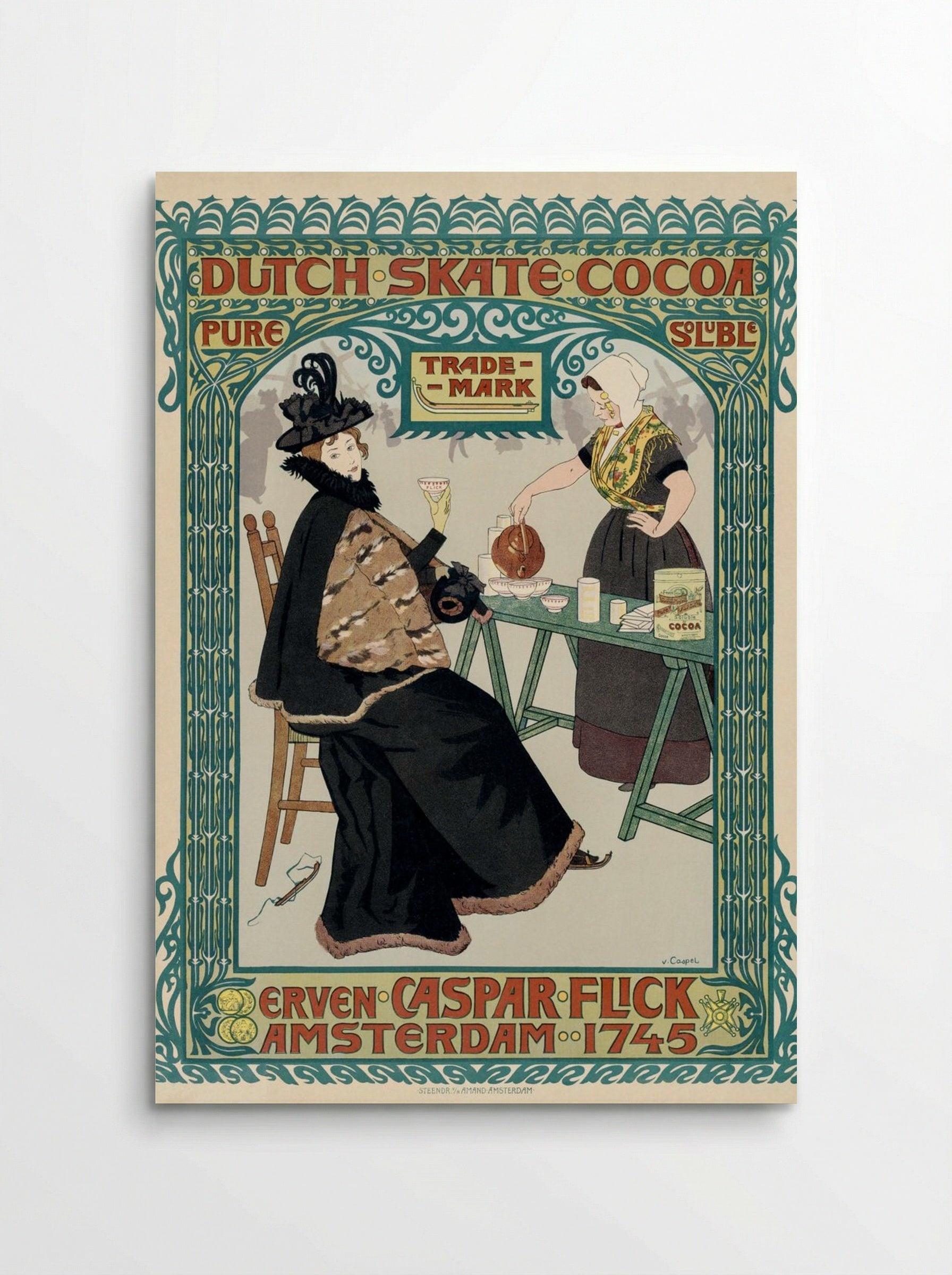Dutch Skate Cocoa Advertisement - Johann Georg van Caspel - Poster