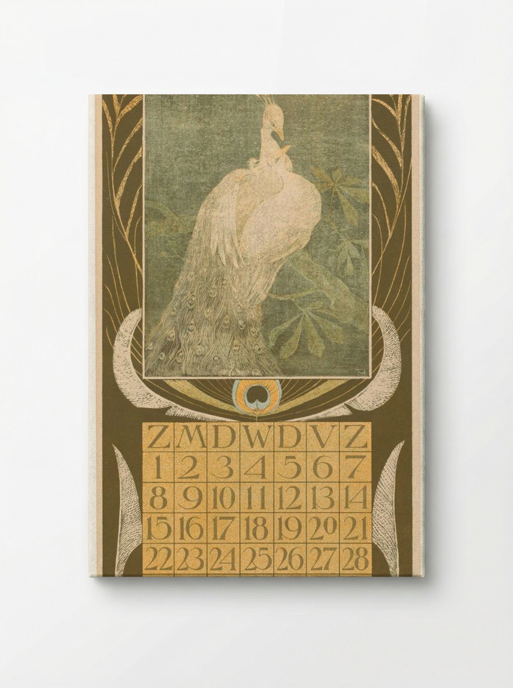 Kalenderblad Mei met Twee Pauwen - Theo van Hoytema - Canvas
