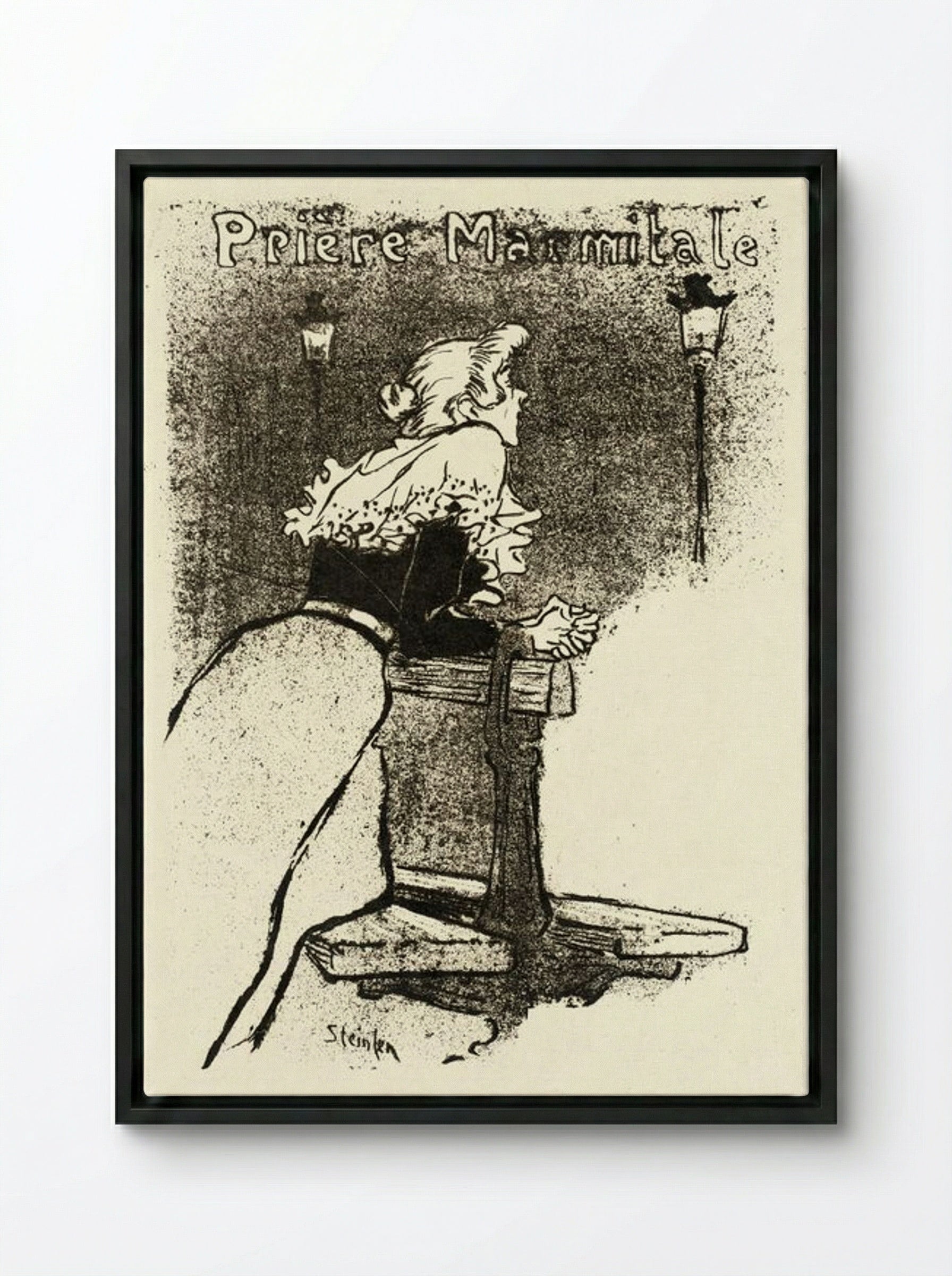 Prière Marmitale - Théophile Alexandre Steinlen - Framed Canvas Black