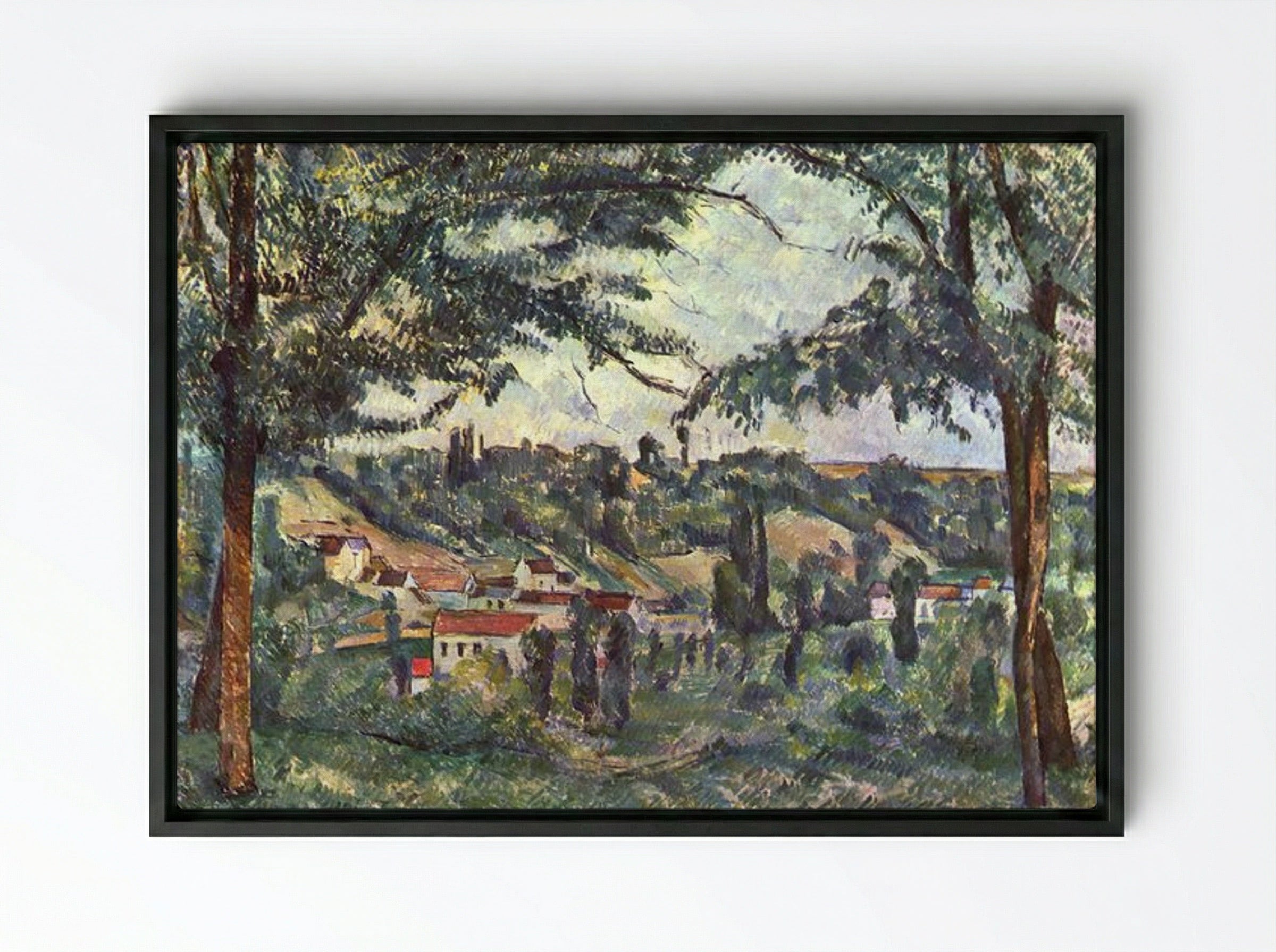 The Hameau des Pâtis - Paul Cézanne - Framed Canvas Black