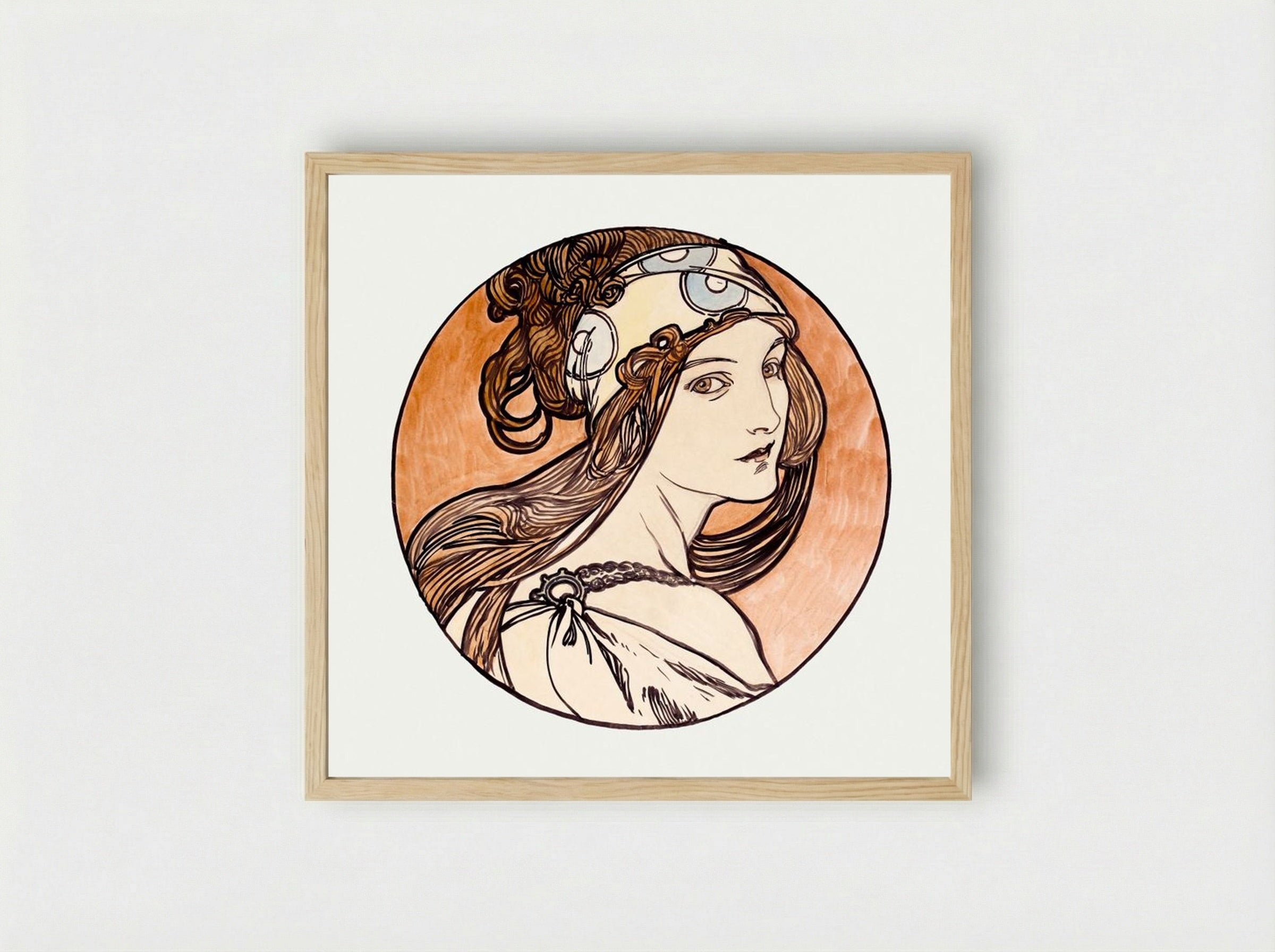 Stained Glass Window Design for Fouquet Boutique - Alphonse Mucha - Framed Print Wood