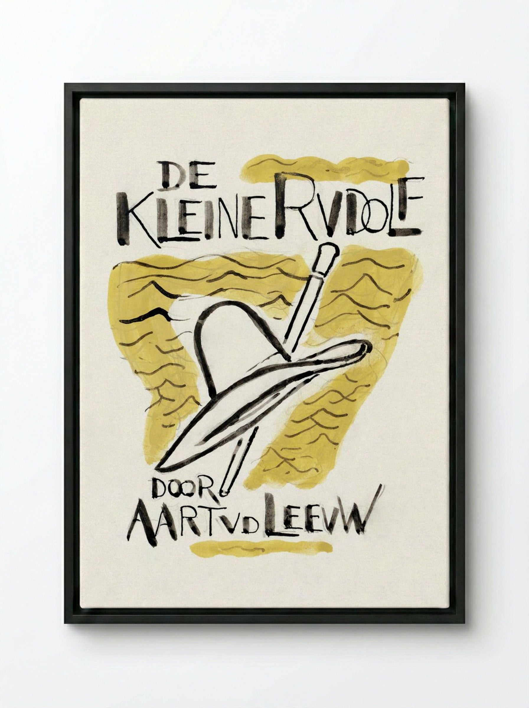 Design for 'De Kleine Rudolf' Book Cover - Leo Gestel - Framed Canvas Black