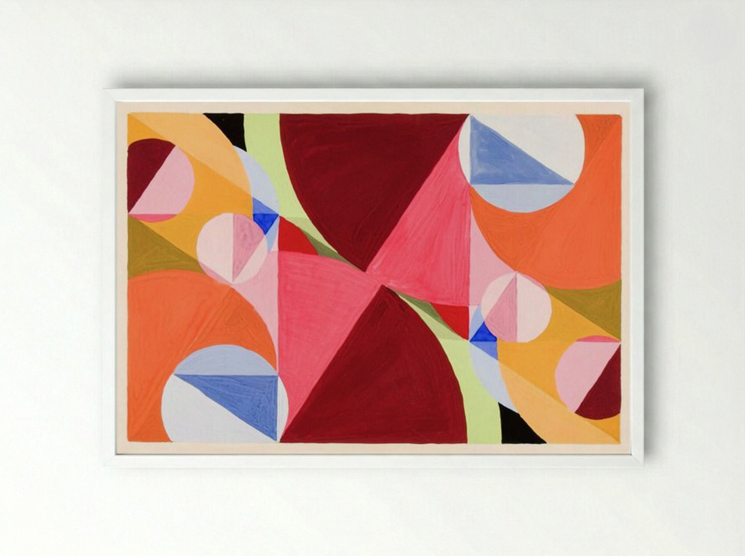 Area Broken by Perpendiculars - Joseph Schillinger - Framed Print White