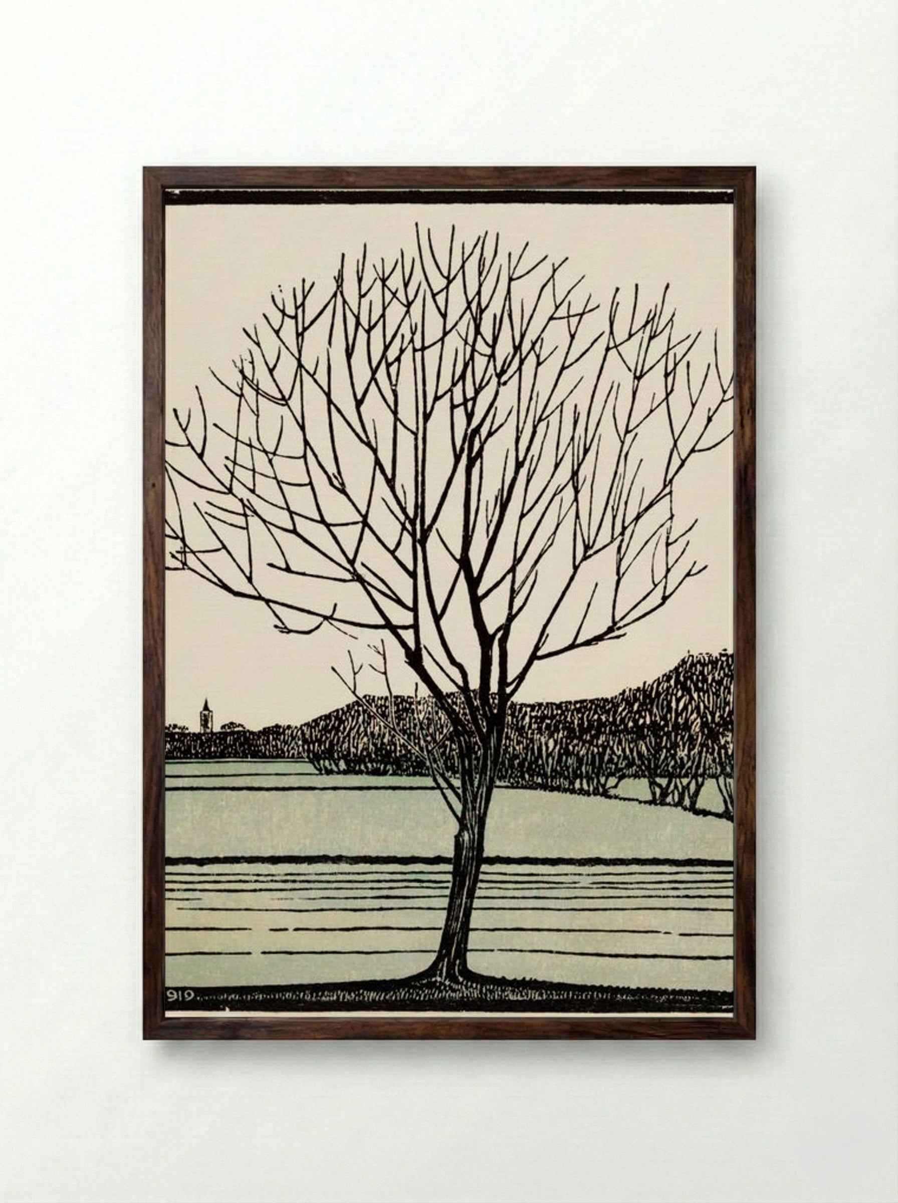 Bald Tree - Julie de Graag - Framed Print Dark Wood