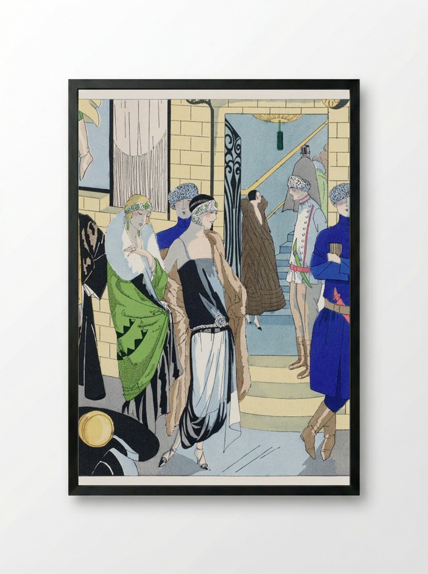 Philippe et Gaston Fashion Illustration - Paul Poiret - Framed Print Black