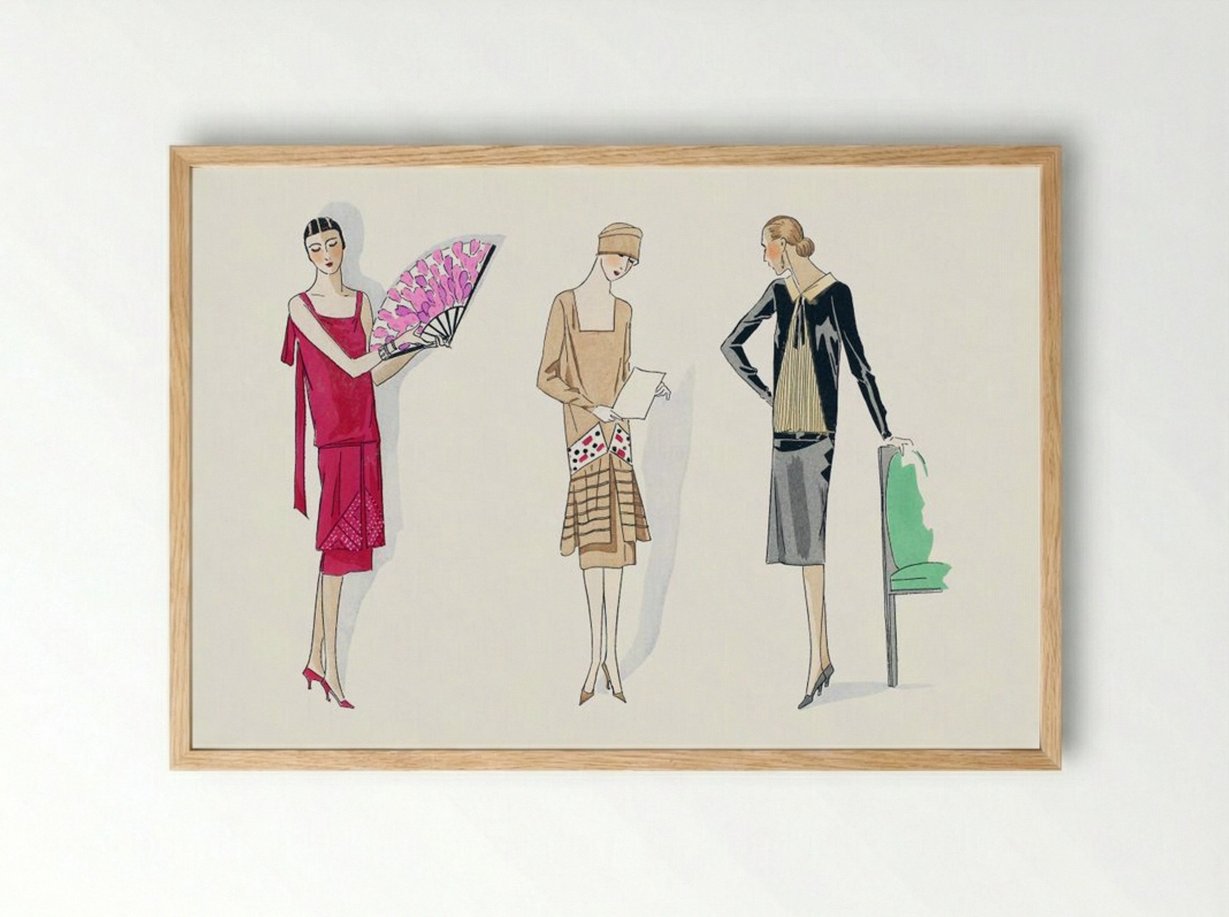 Three Dresses, 1926 - Bernard et Armand - Framed Print Wood