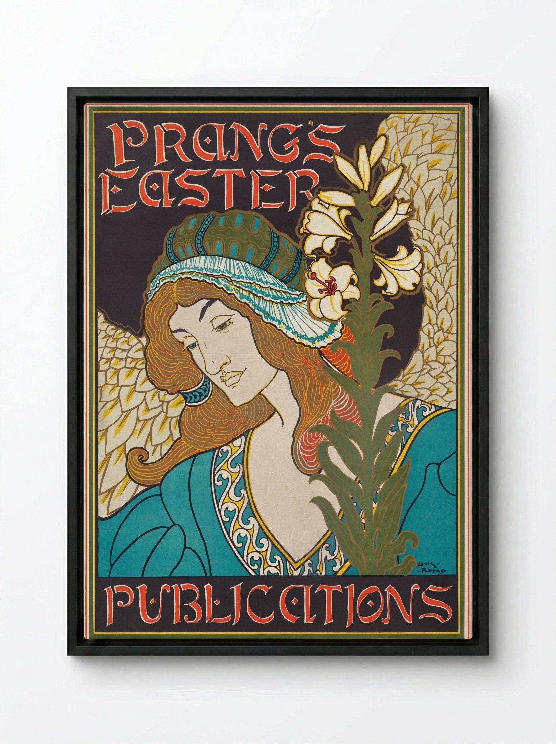 Prang's Easter Publications - Louis Rhead - Framed Canvas Black