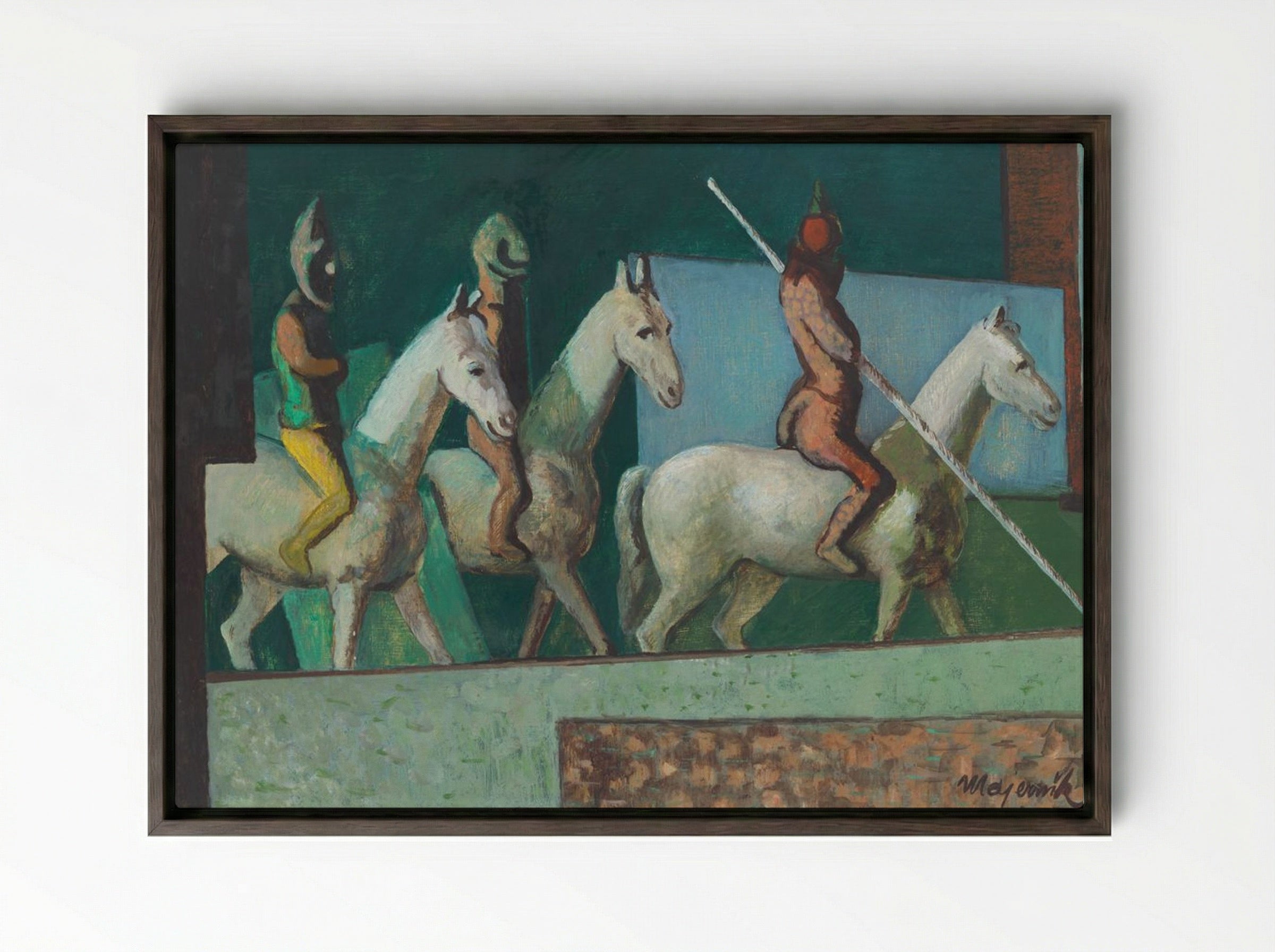 Riders - Cyprián Majerník - Framed Canvas Dark Wood
