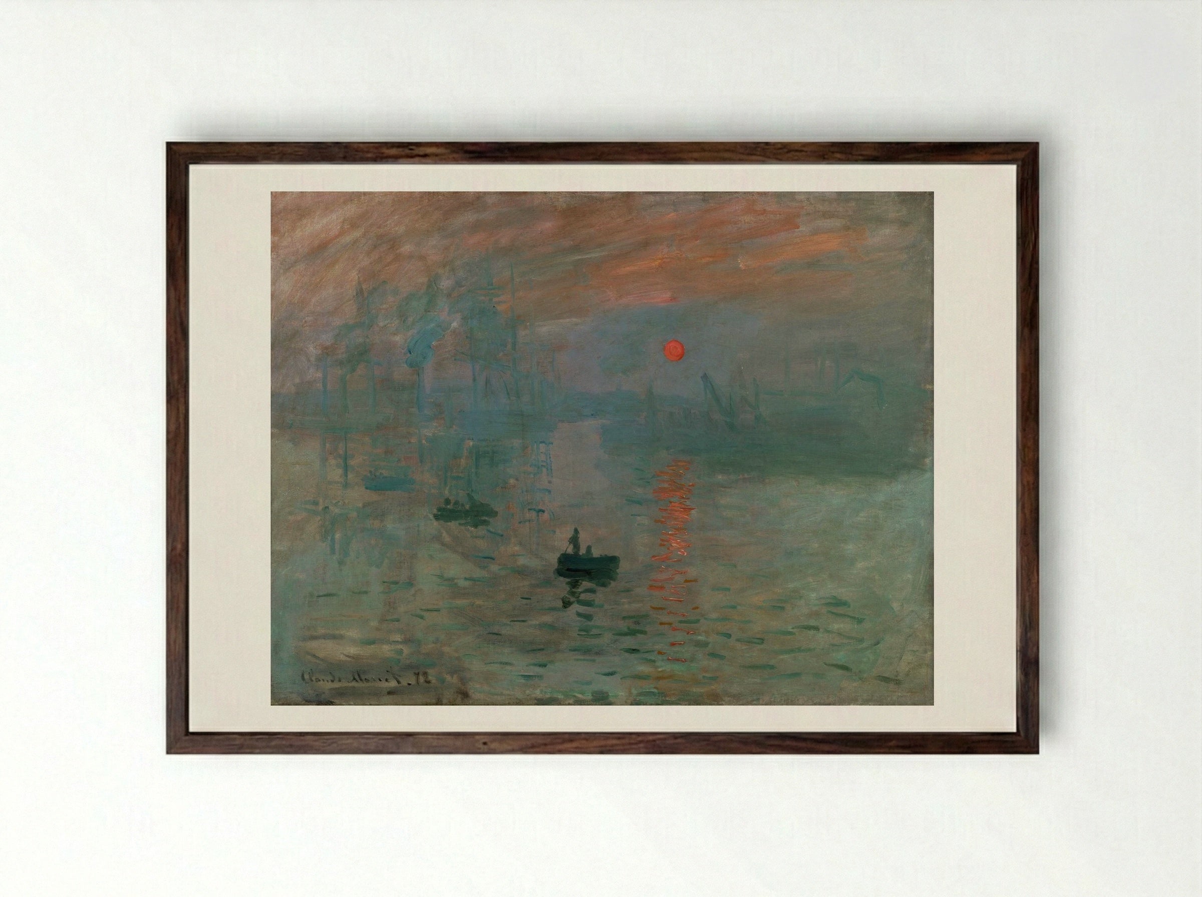 Impression, Sunrise - Claude Monet - Framed Print Dark Wood