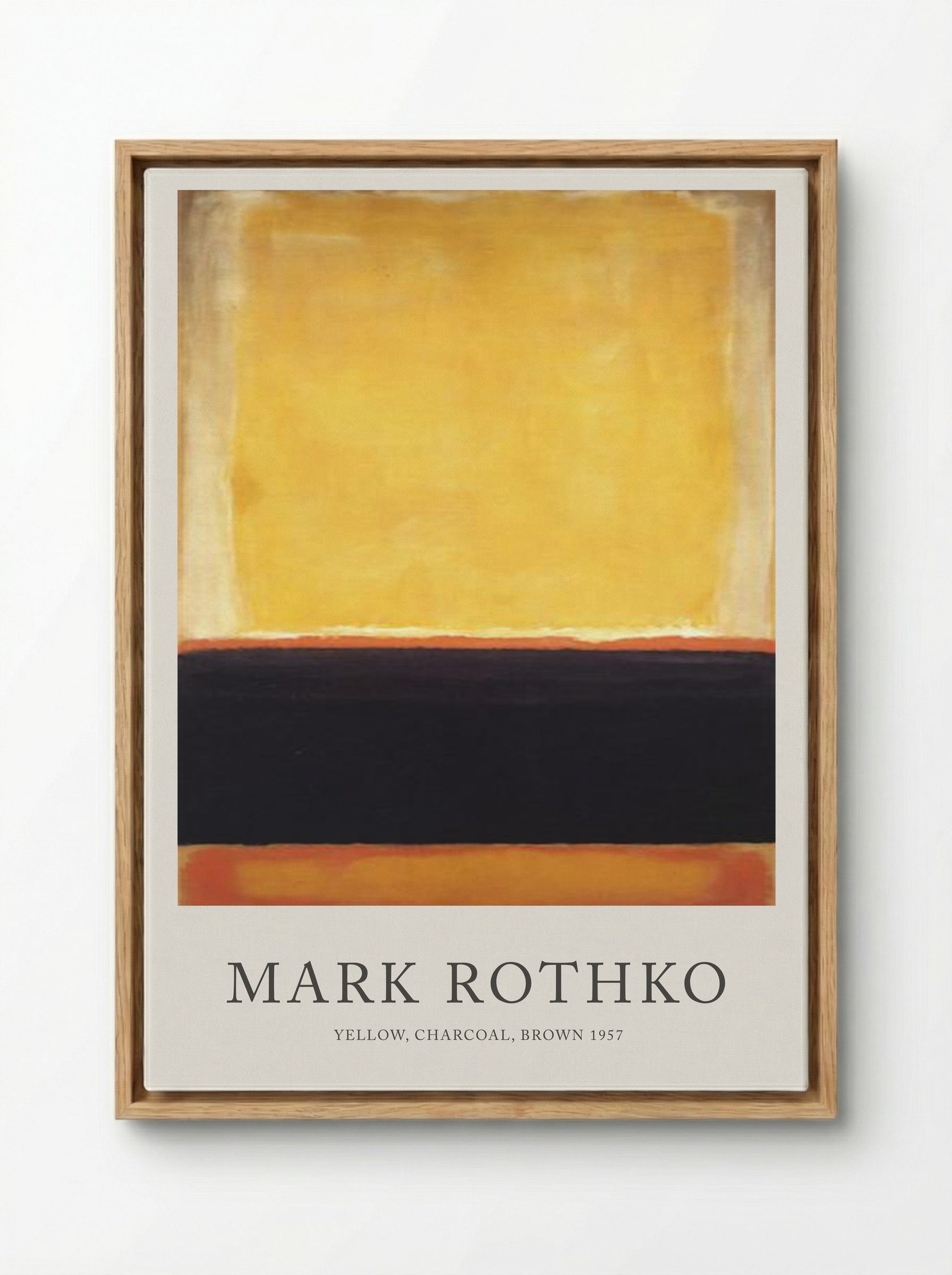 Yellow, Charcoal, Brown - Mark Rothko - Framed Canvas Wood