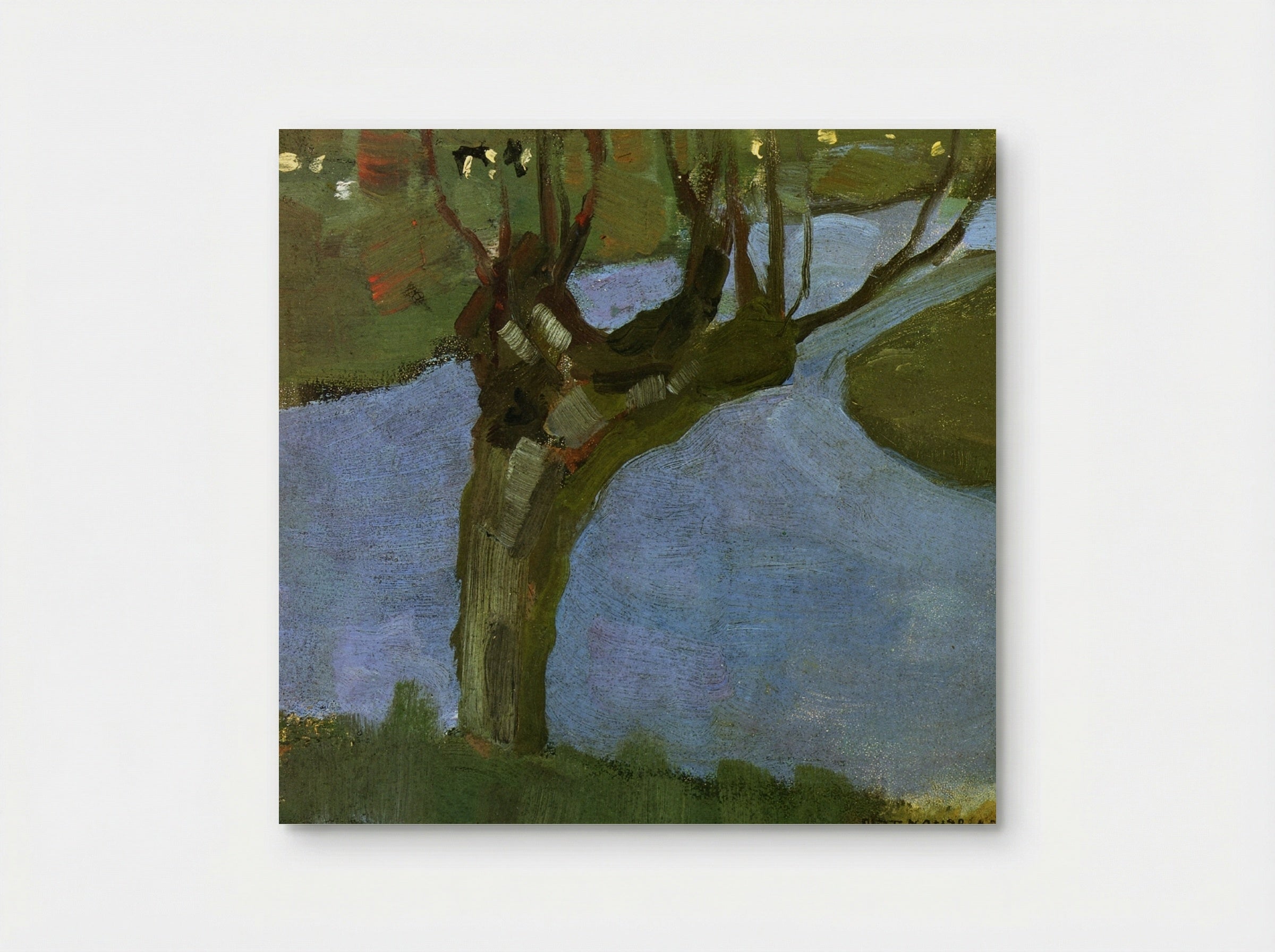 Irrigation Ditch with Mature Willow - Piet Mondrian - Poster