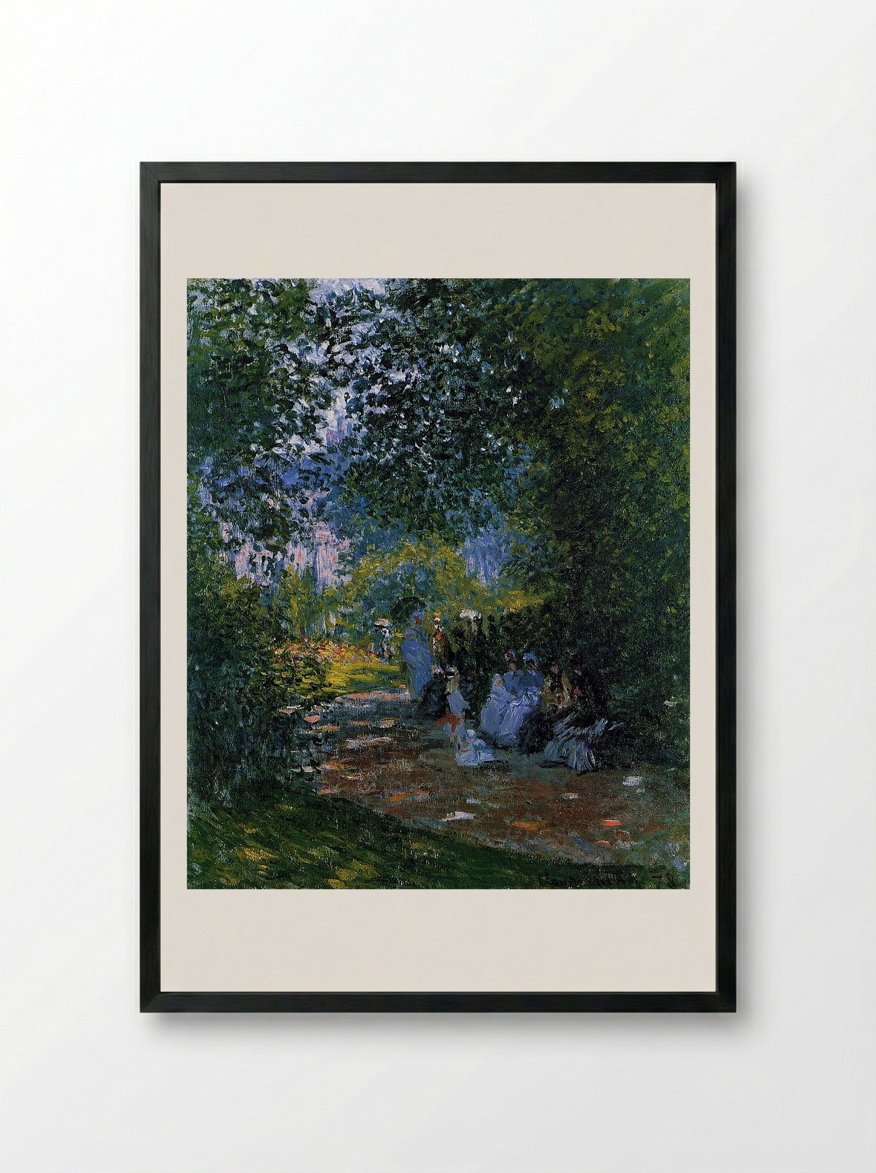 At the Parc Monceau - Claude Monet - Framed Print Black
