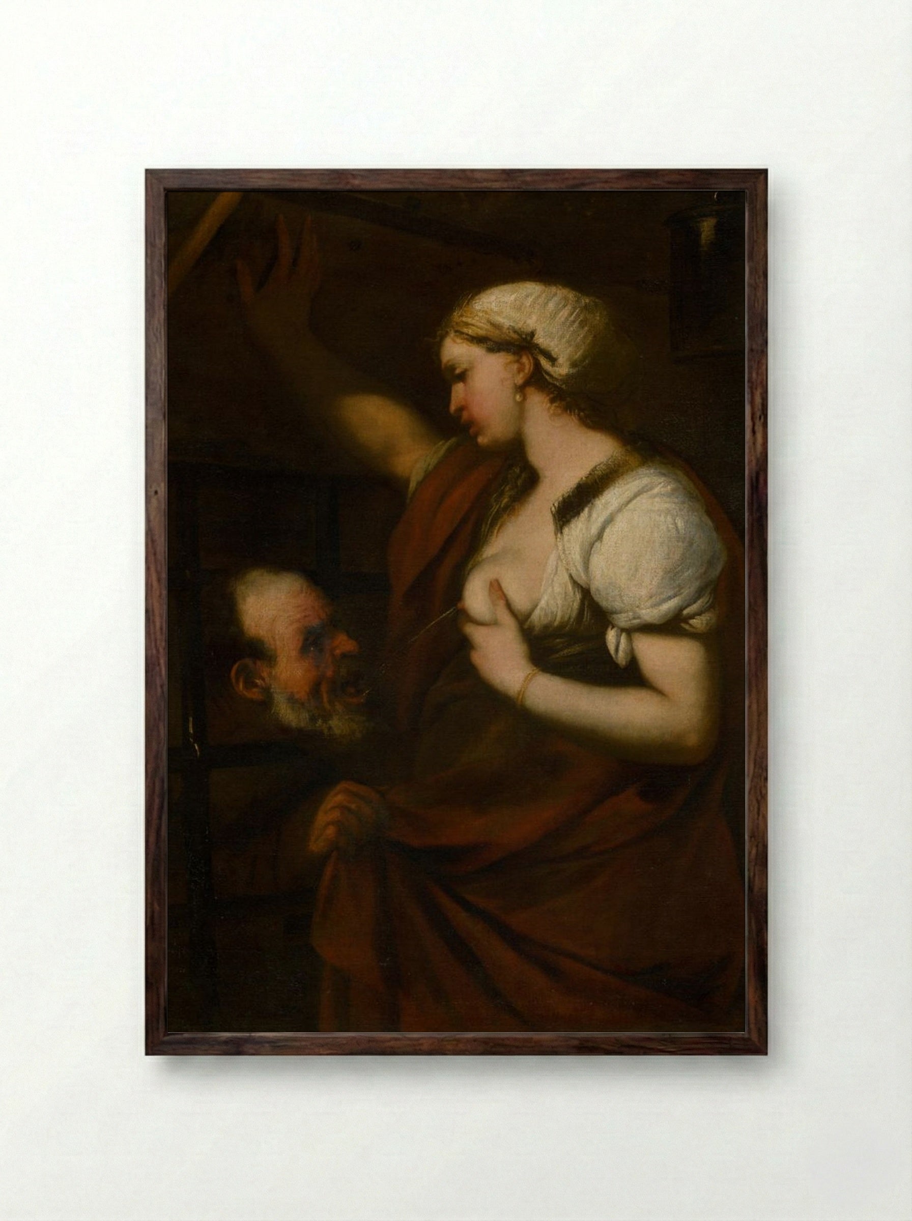 Roman Charity (Cimon and Pero) - Peter Paul Rubens - Framed Print Dark Wood